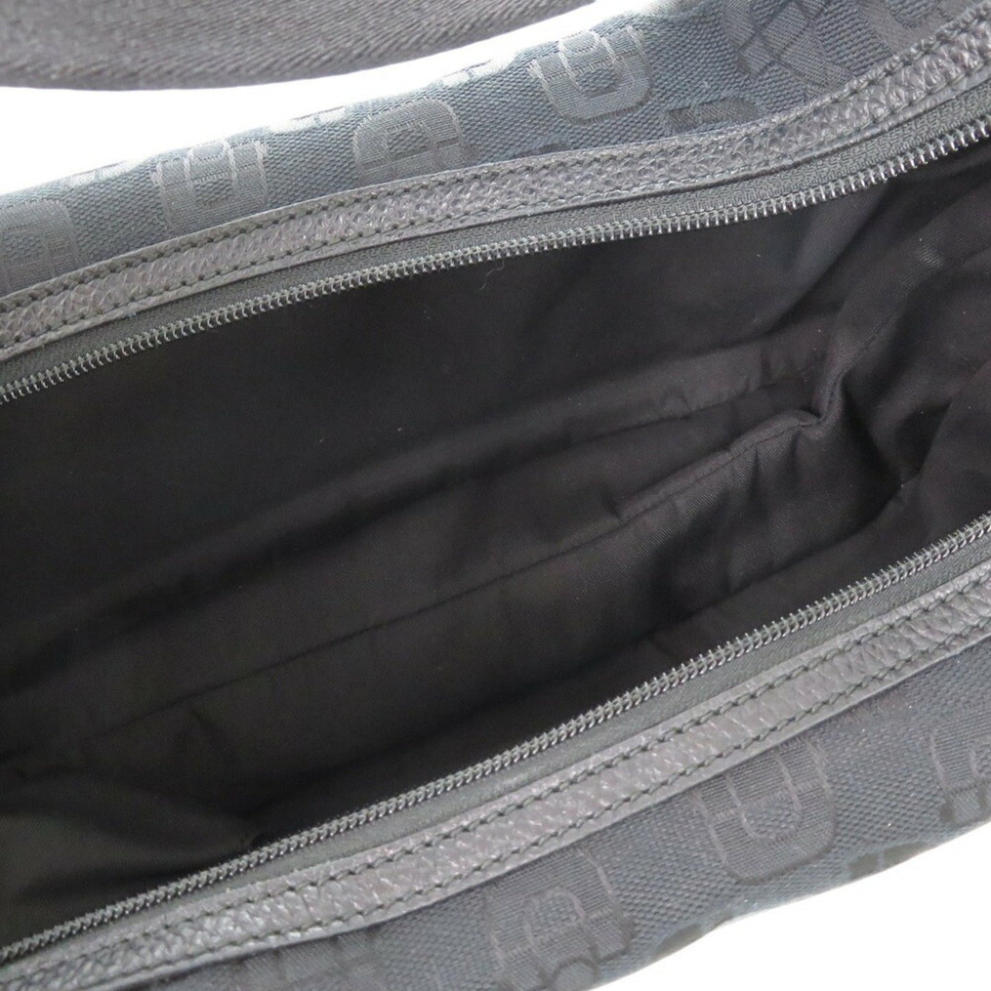 Gucci Horsebit Black Canvas Shoulder Bag ( )
