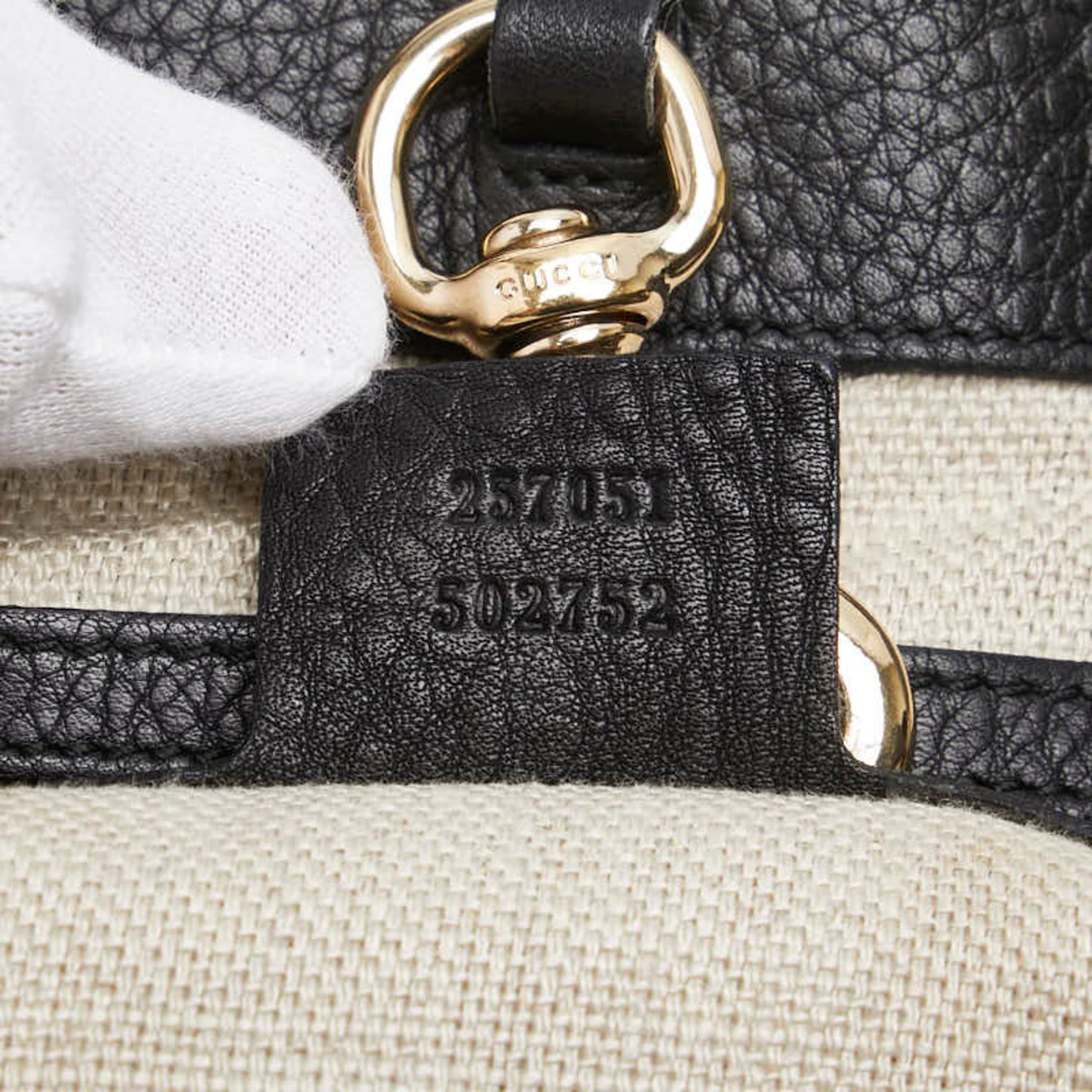 Gucci Black Leather Shoulder Bag Tote Bag ( )