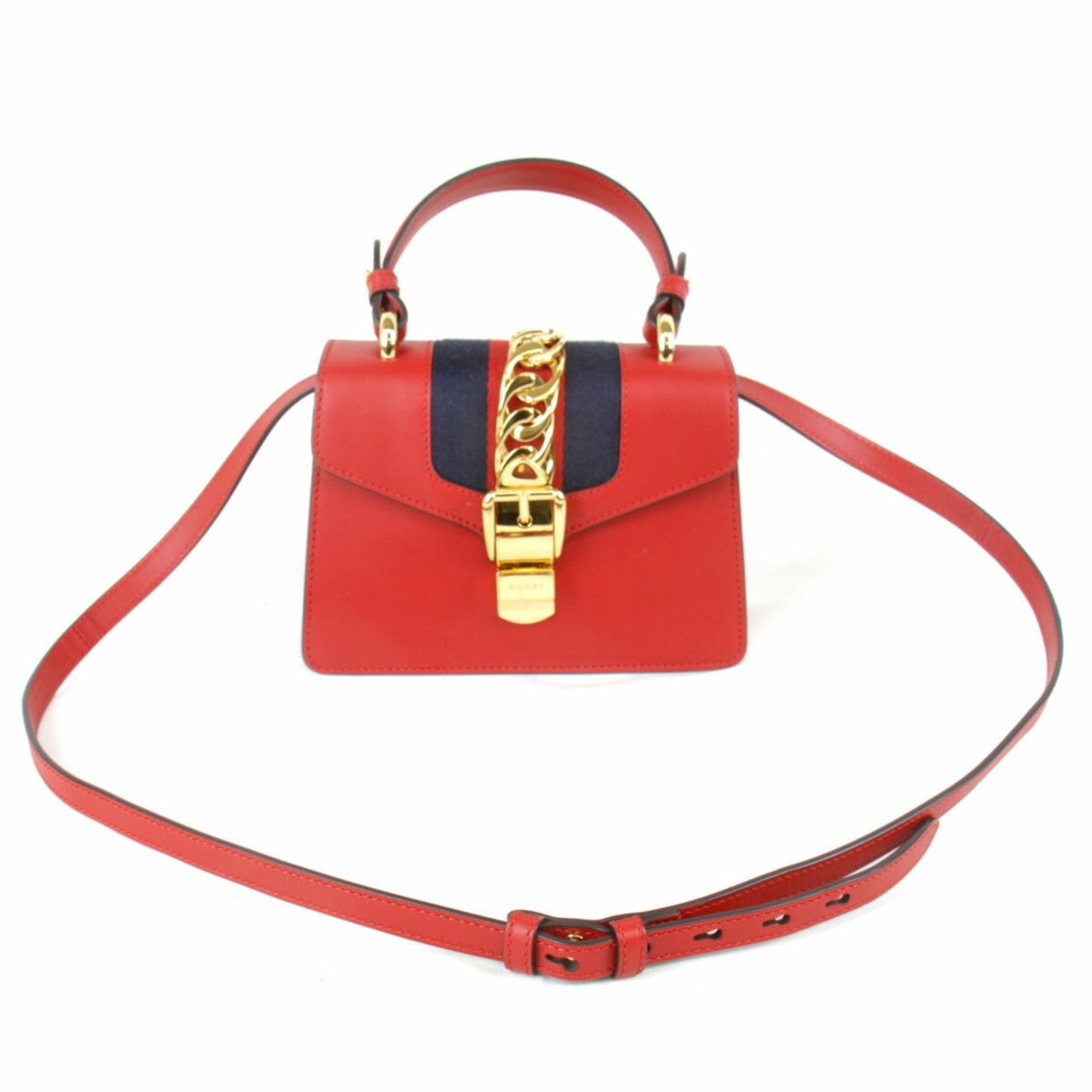 Gucci Red Color Leather Shoulder Bag ( )