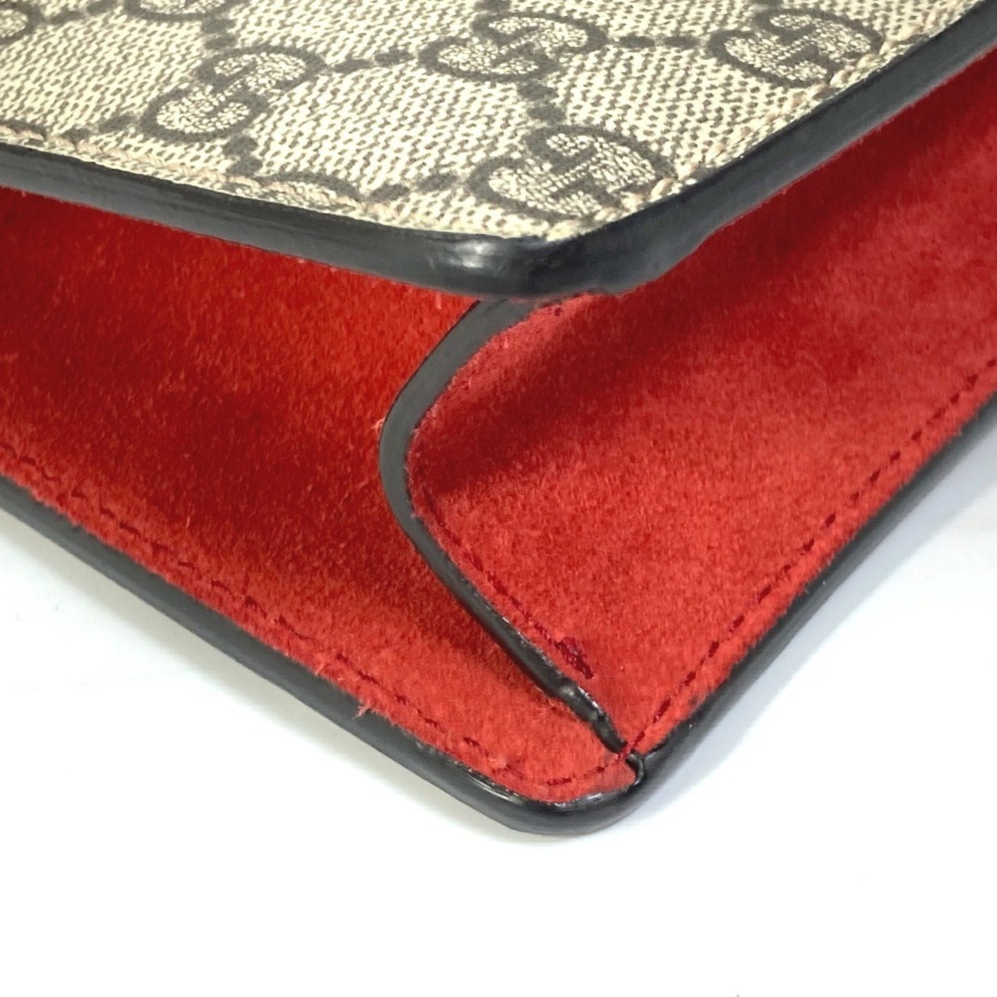 Gucci Beige Red Color Gg Supreme Shoulder Bag ( )