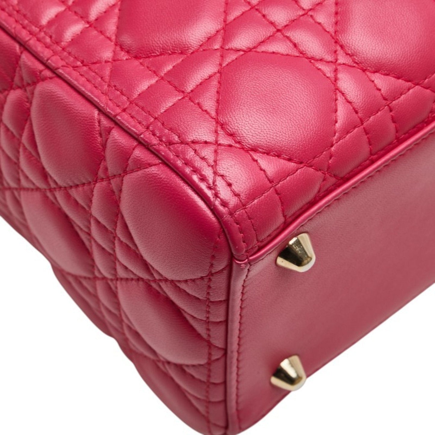 Christian Dior Lady Dior Pink Leather Handbag Shoulder Bag ()