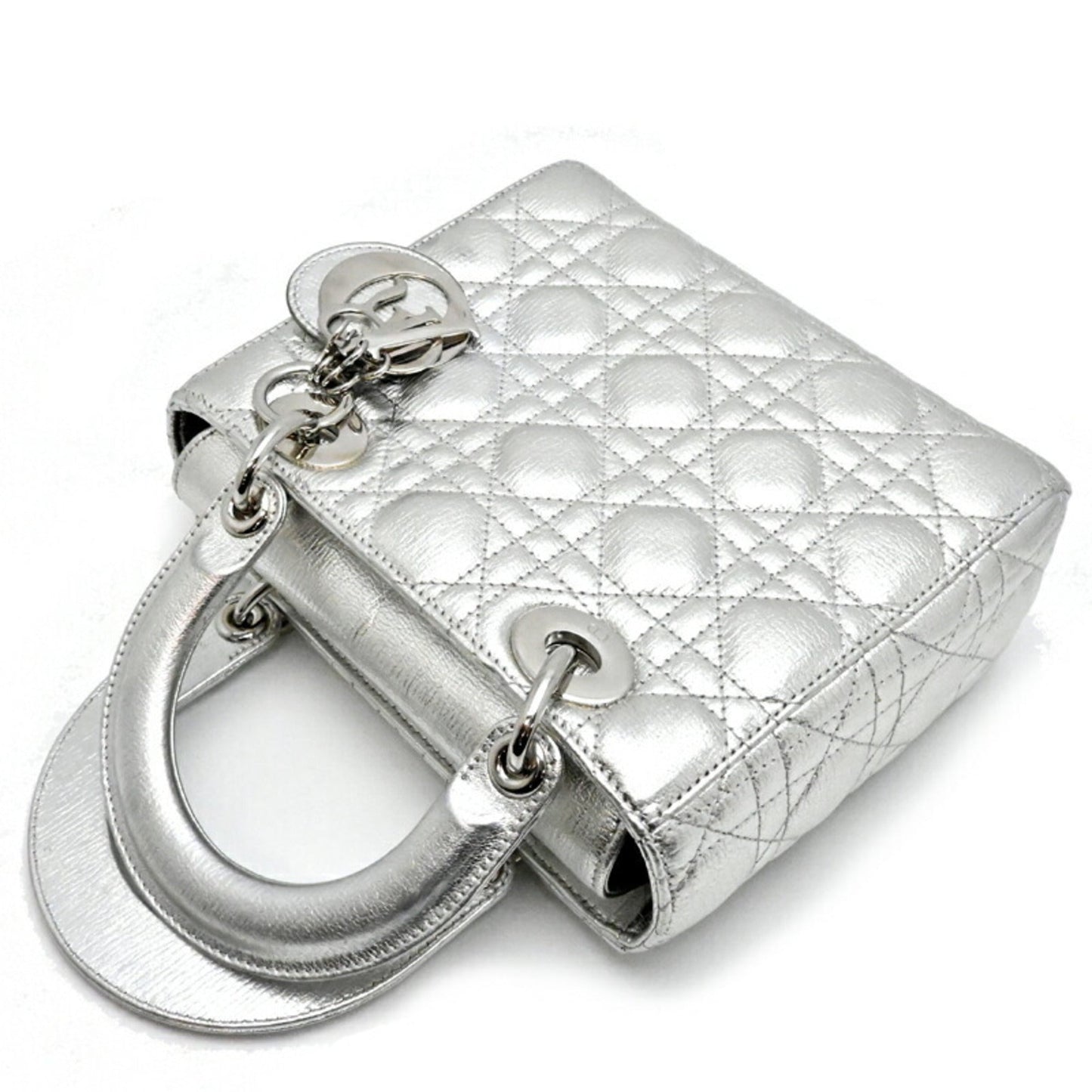 Christian Dior Silver Leather Handbag ()