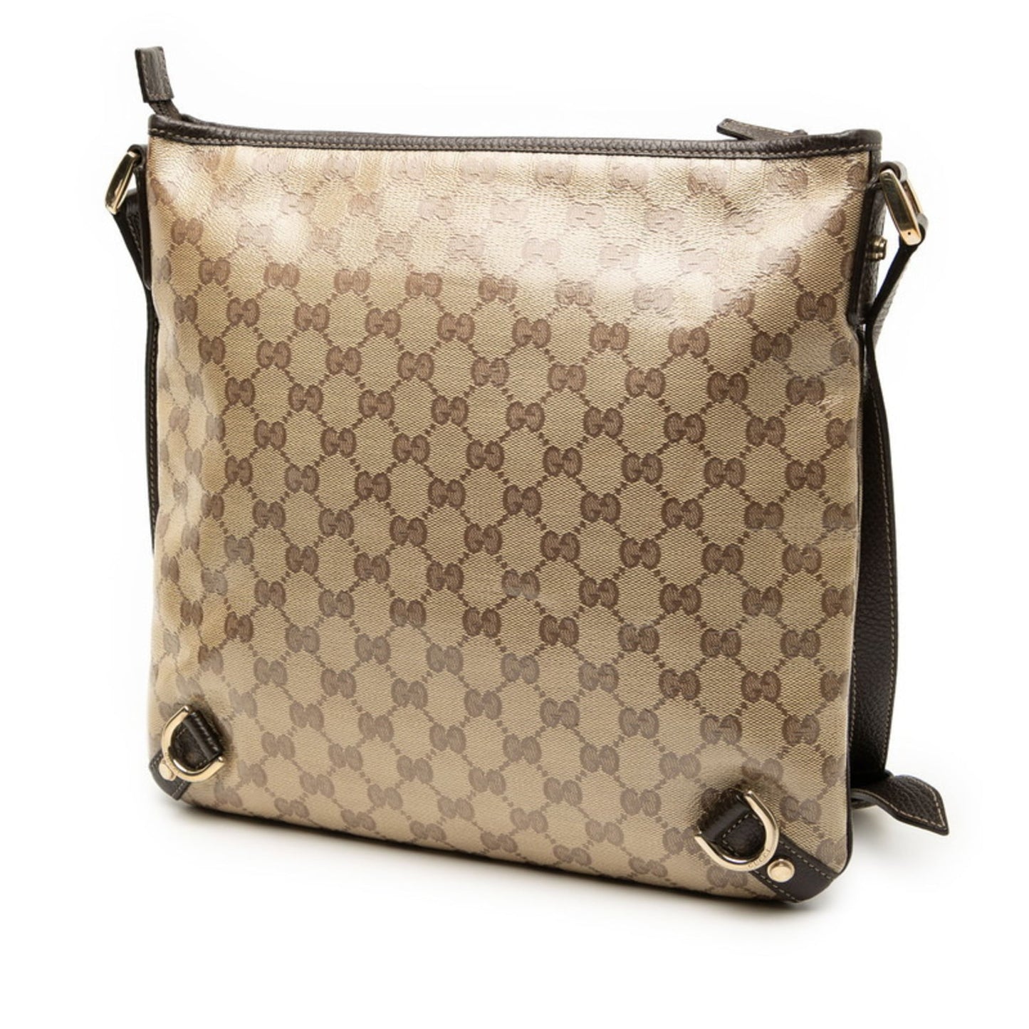 Gucci Beige Brown Pvc Leather Shoulder Bag ( )