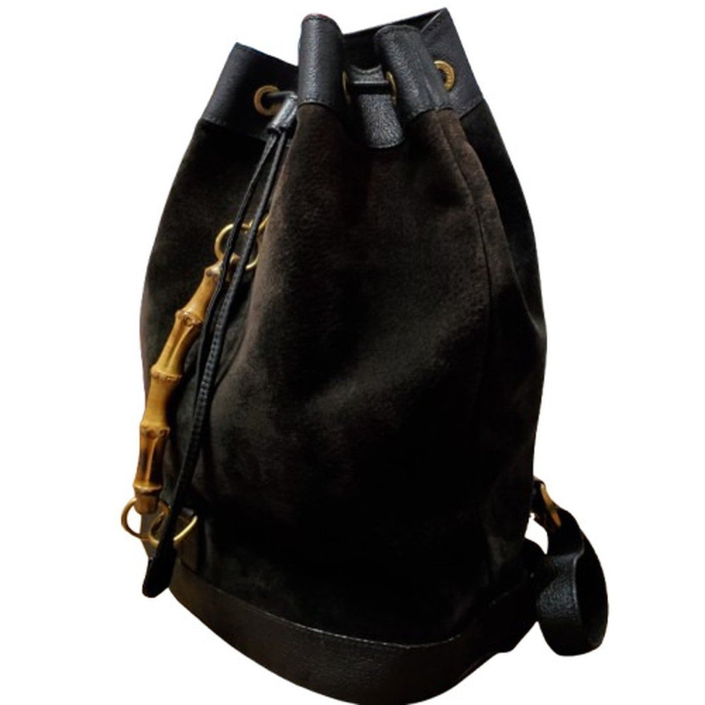 Gucci Black Suede Leather Backpack ( )