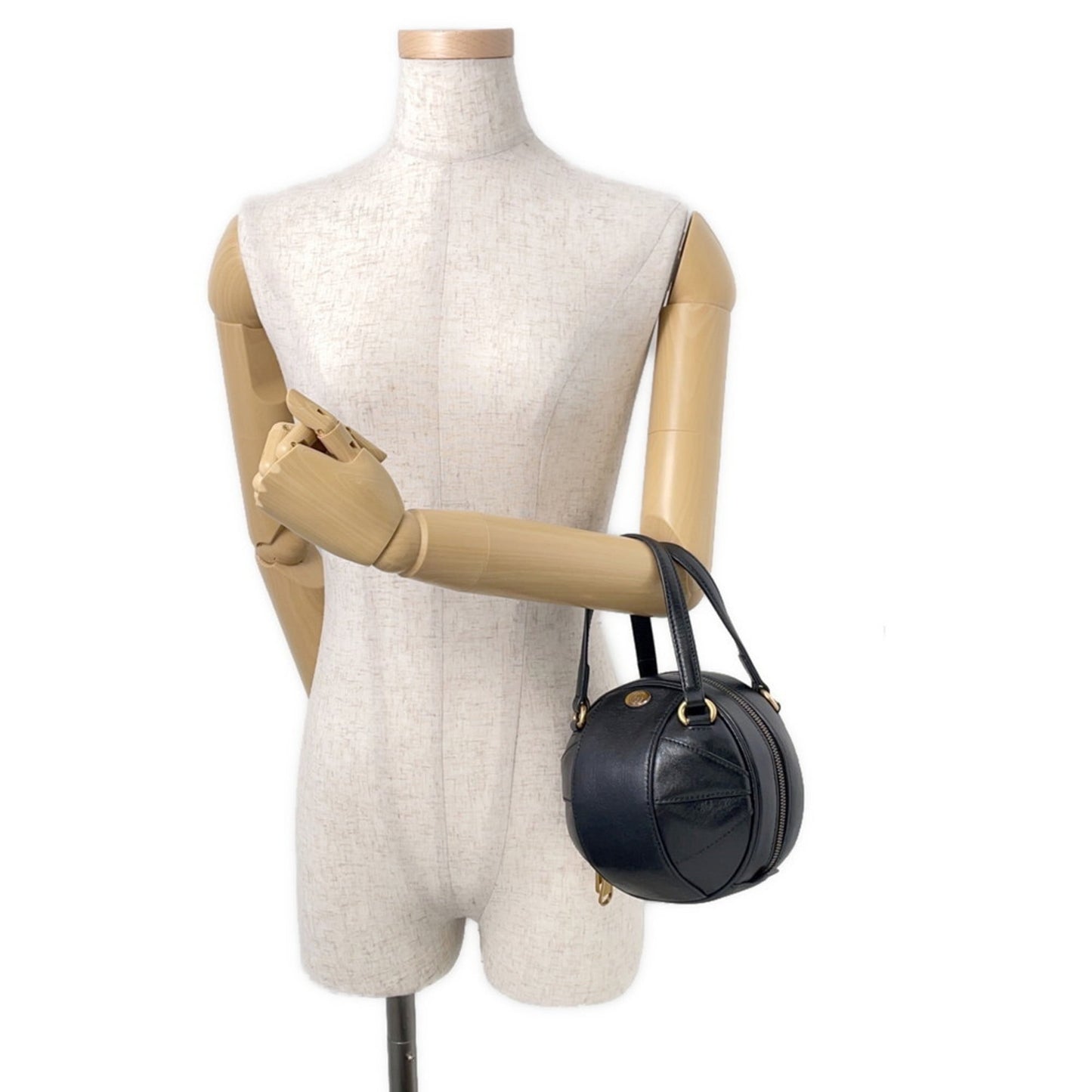 Gucci Black Leather Handbag Shoulder Bag ( )