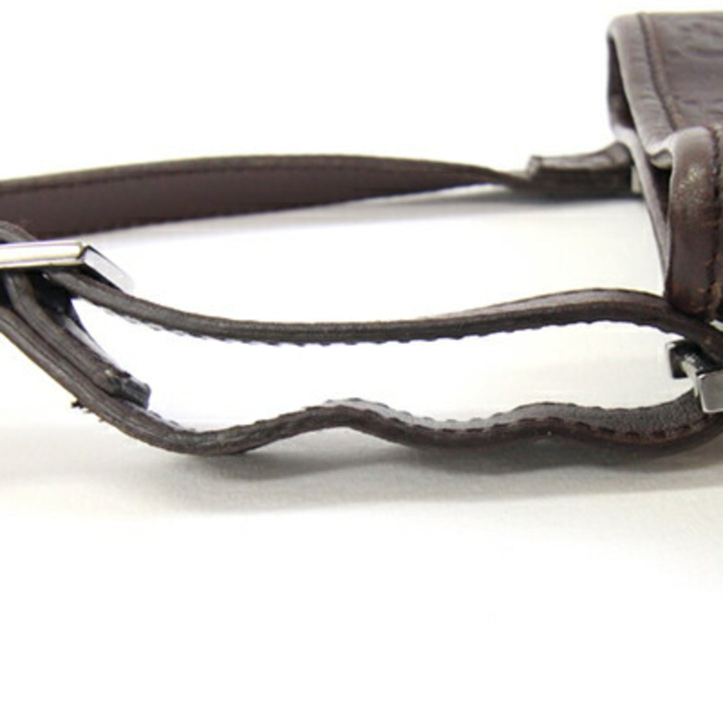 Gucci Dark Brown Leather Pochette Shoulder Bag ( )