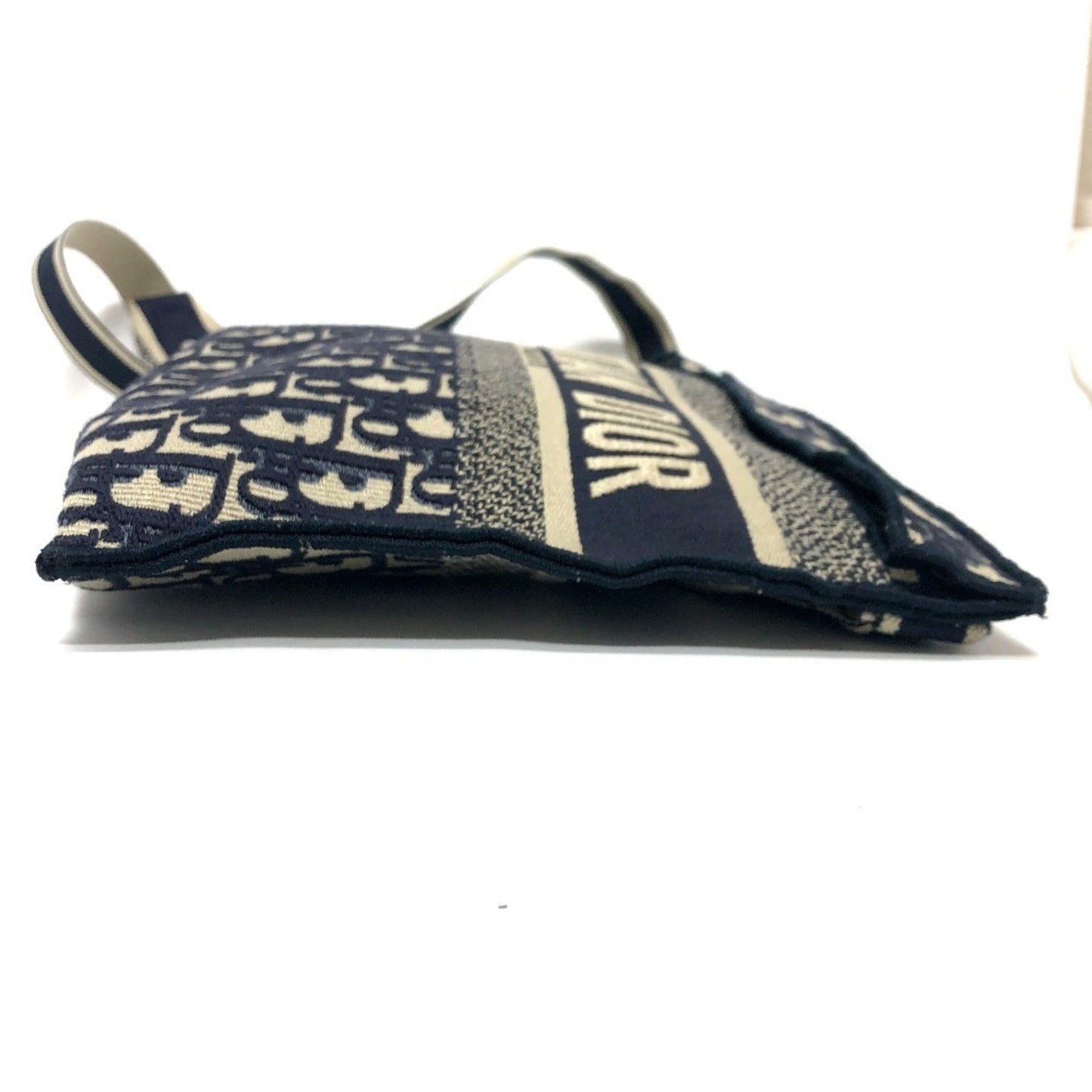 Christian Dior Navy Jacquard Shoulder Bag ()