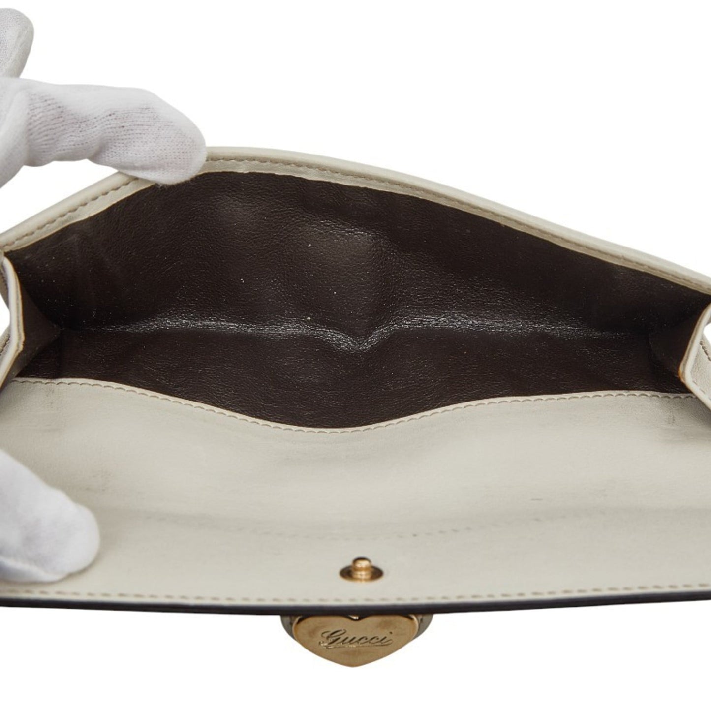 Gucci Beige White Canvas Leather Coin Purse/Coin Case ( )