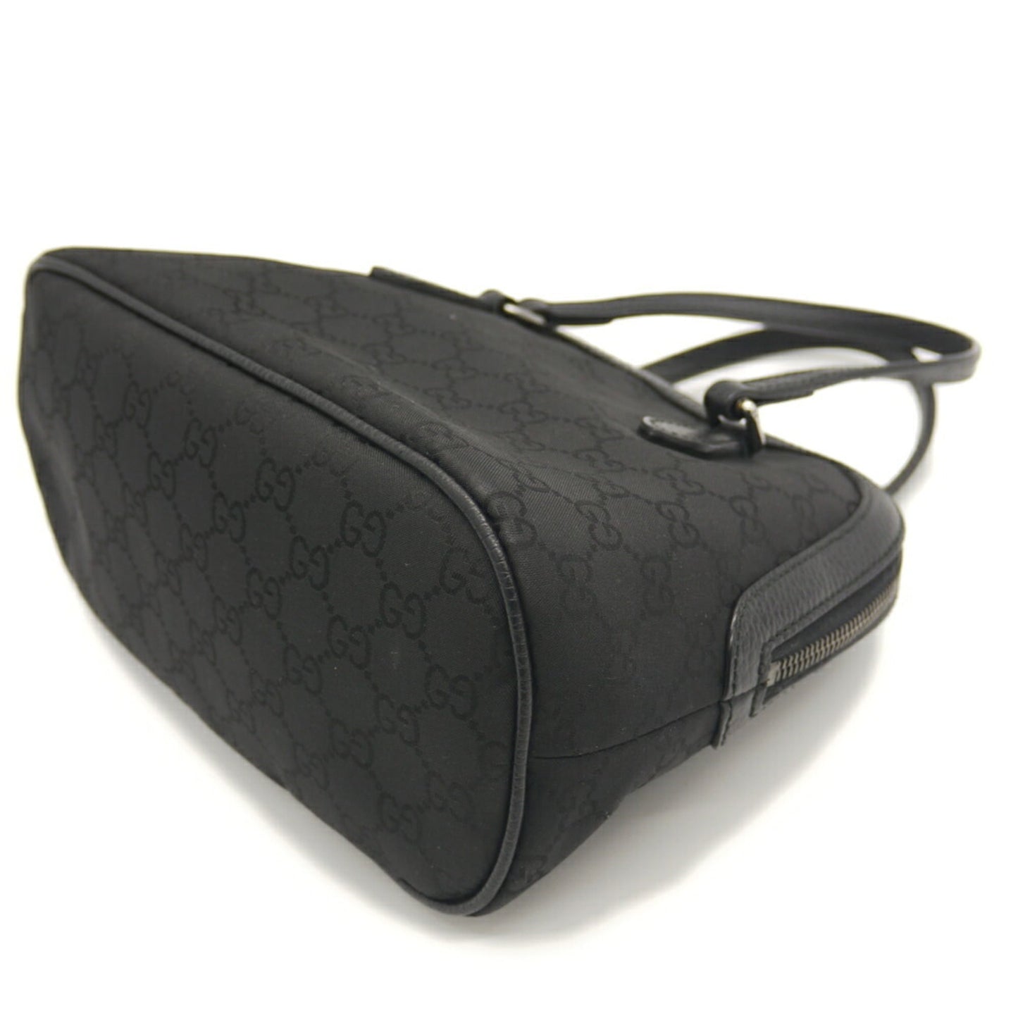 Gucci Black Nylon Leather Handbag Shoulder Bag ( )