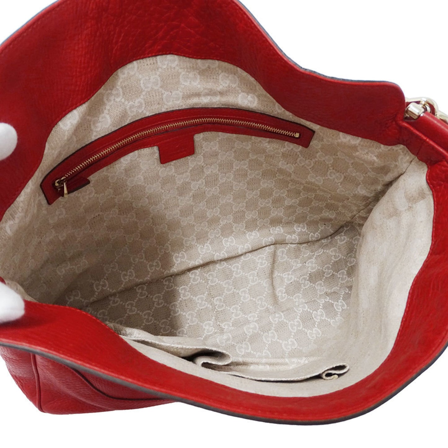 Gucci Red Color Leather Handbag Shoulder Bag ( )