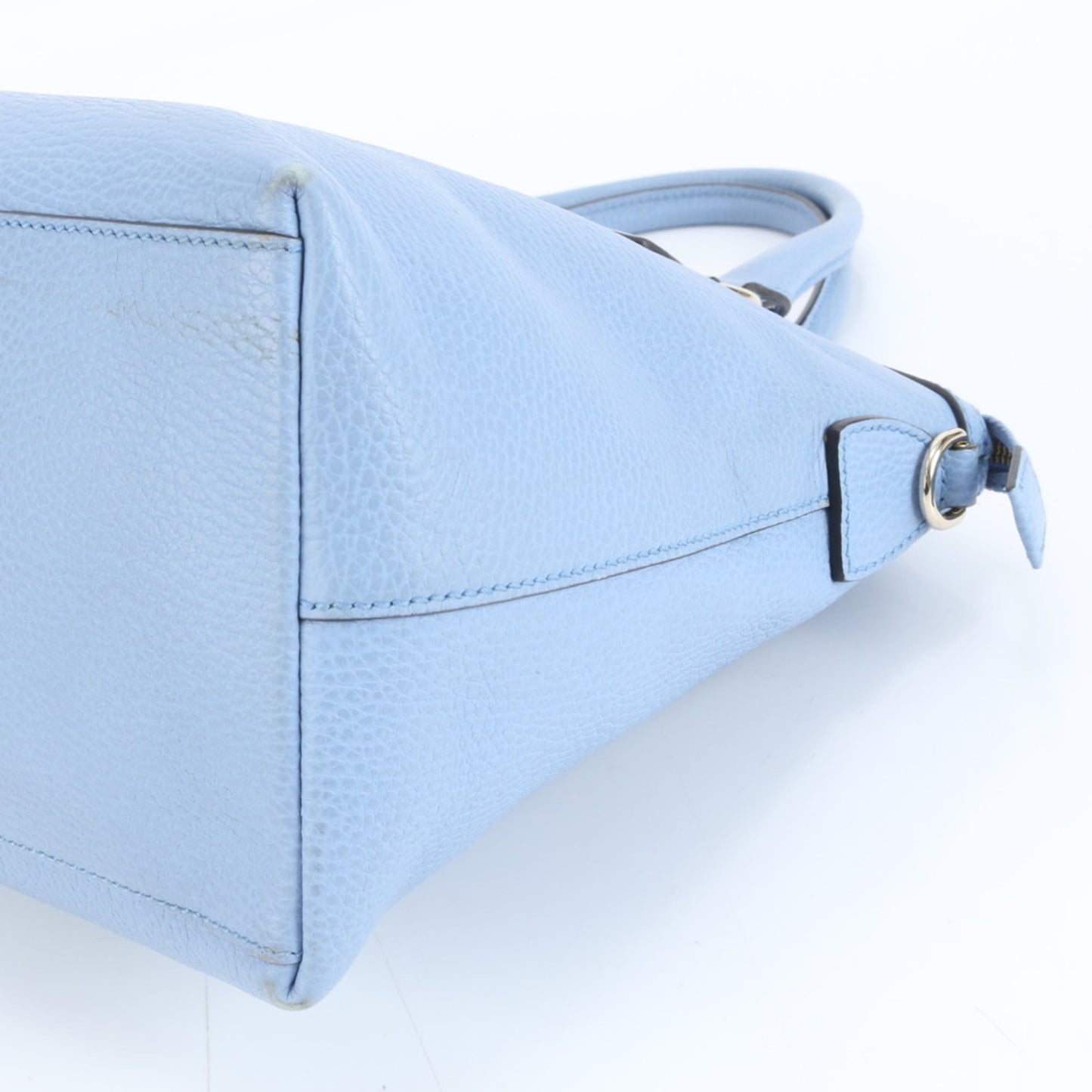 Gucci Light Blue Leather Handbag Tote Bag ( )