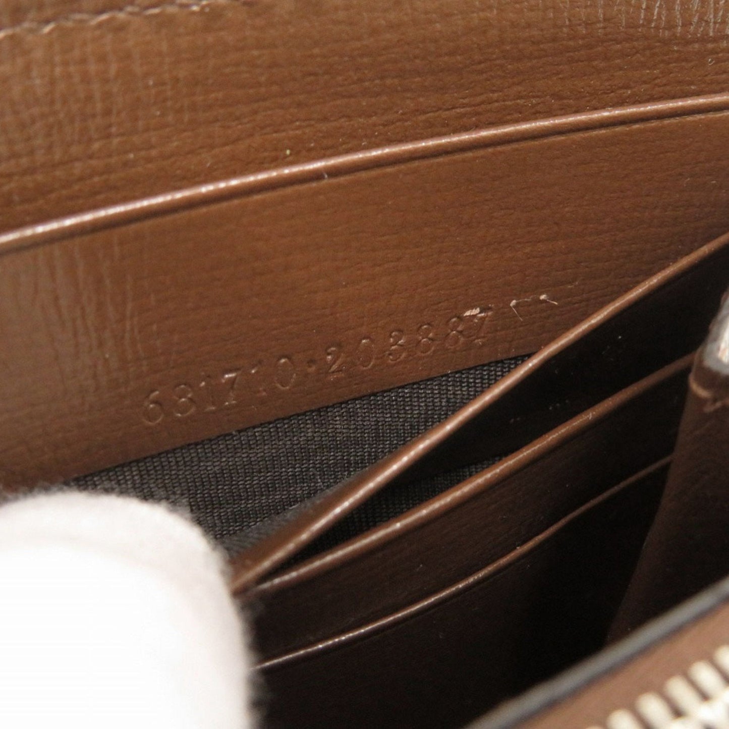 Gucci Beige Brown Gg Canvas Leather Long Wallet (Bi-Fold) ( )