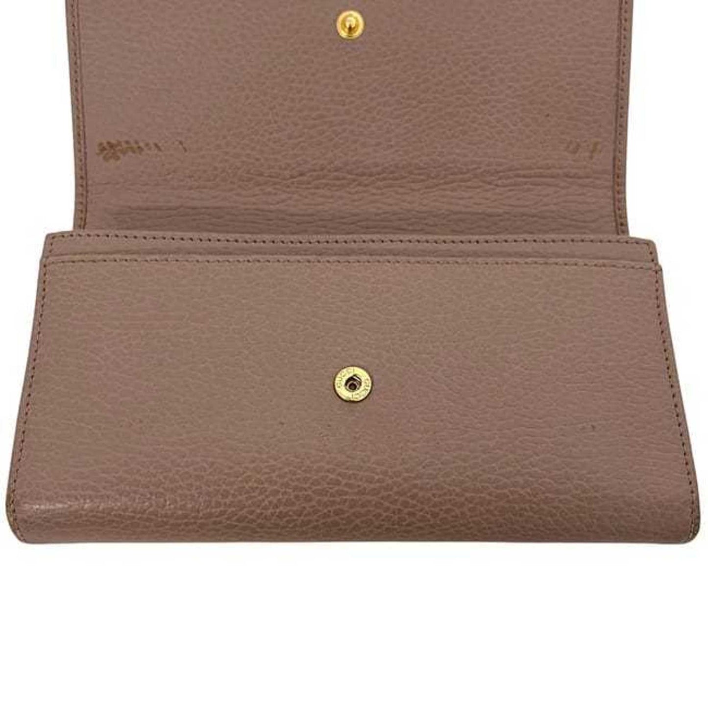 Gucci Pink Beige Leather Long Wallet (Bi-Fold) ( )