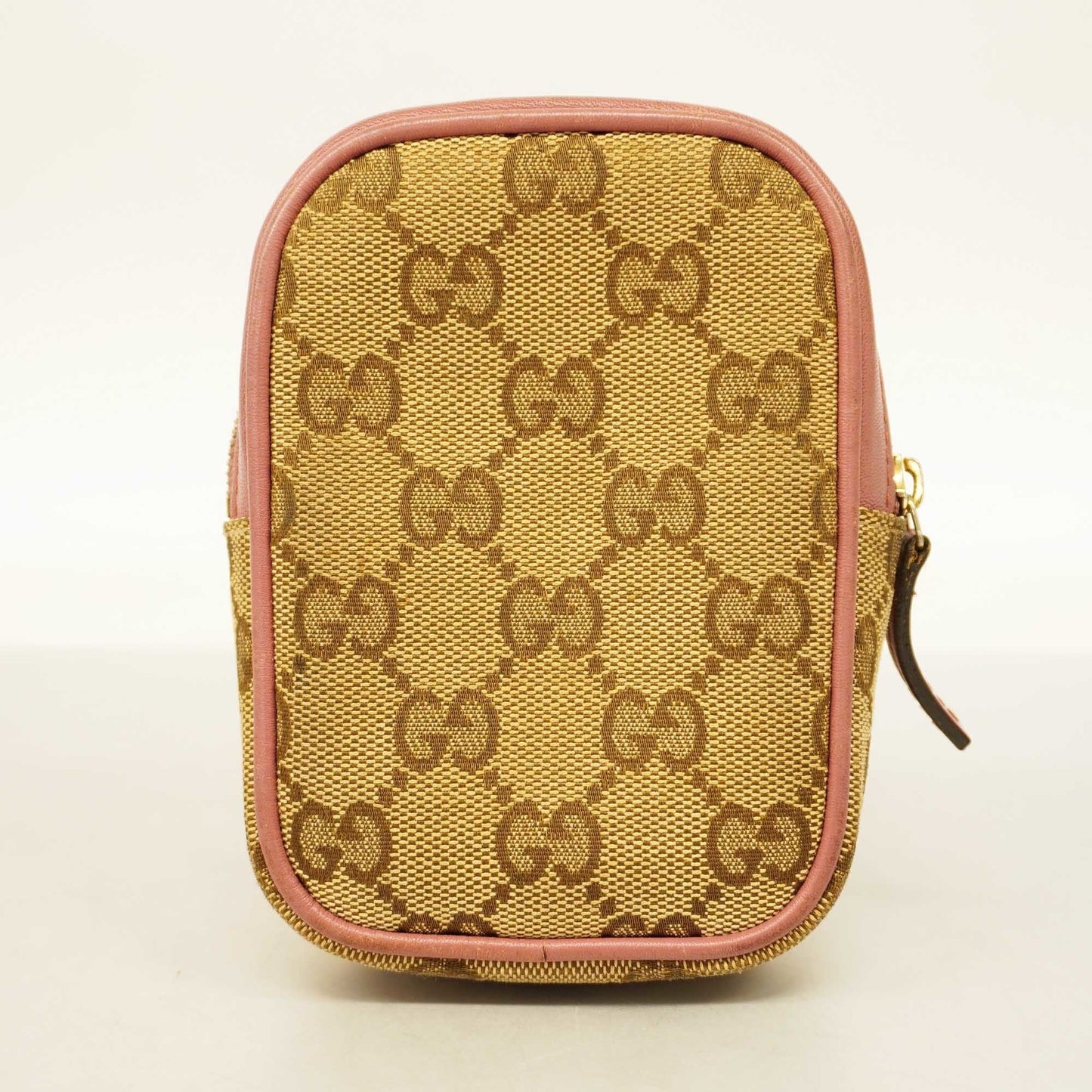 GUCCI Auth  Pouch 548393 Women's GG Canvas,Leather Beige,Pink