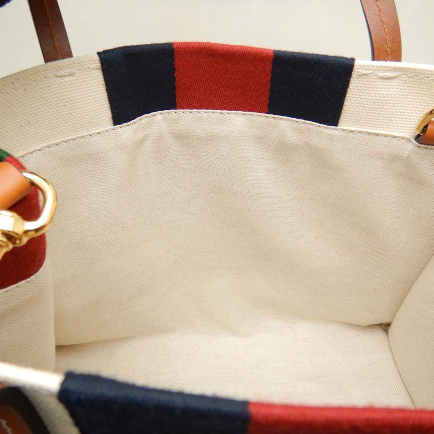 Gucci Brown Ivory Canvas Tote Bag ( )