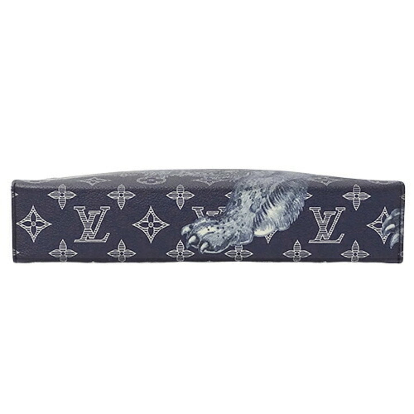 LOUIS VUITTON Bag Monogram Savannah Men's Clutch Second Pochette Voyage Ankle M66639 Chapman Brothers Lion Navy
