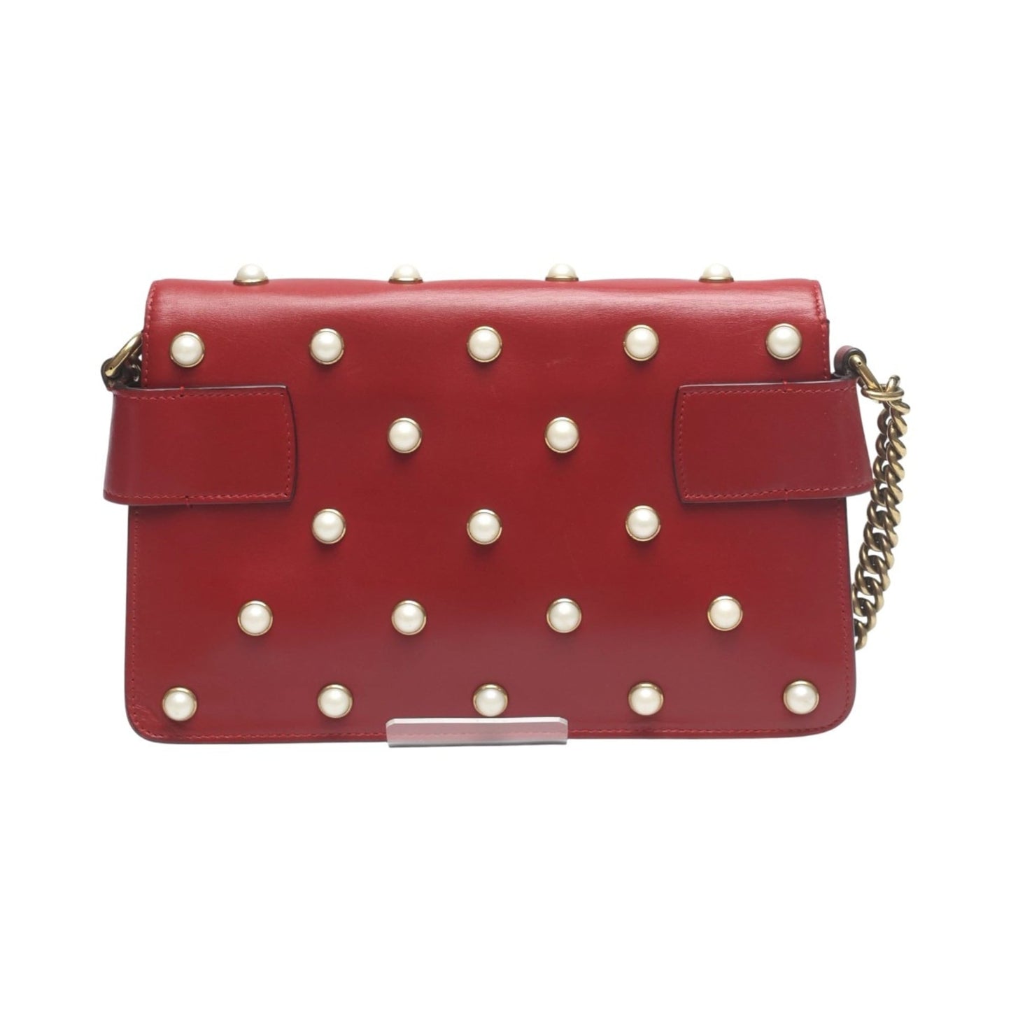 Gucci Red Color Leather Handbag Shoulder Bag ( )