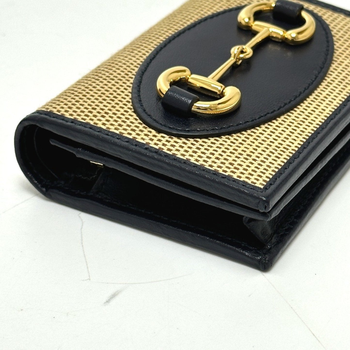 Gucci Beige Canvas Leather Wallet (Tri-Fold) ( )