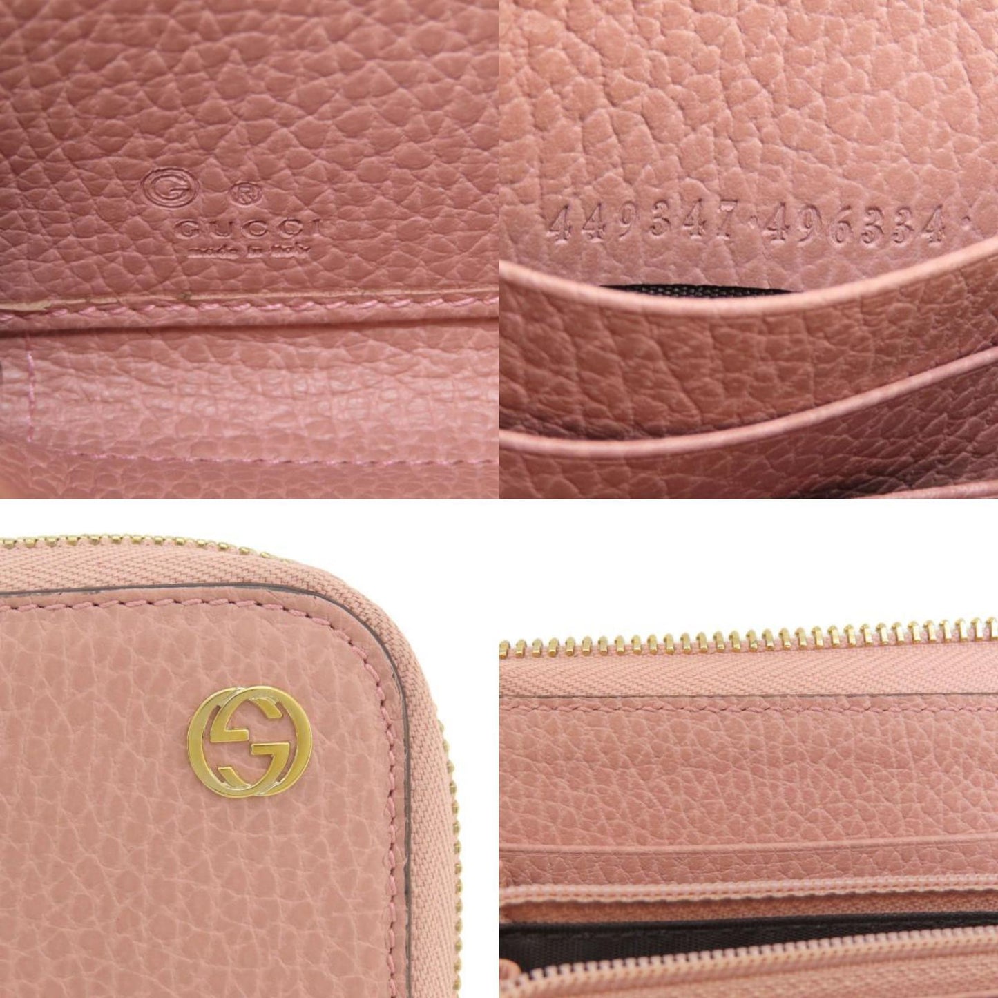 Gucci Pink Leather Long Wallet (Bi-Fold) ( )
