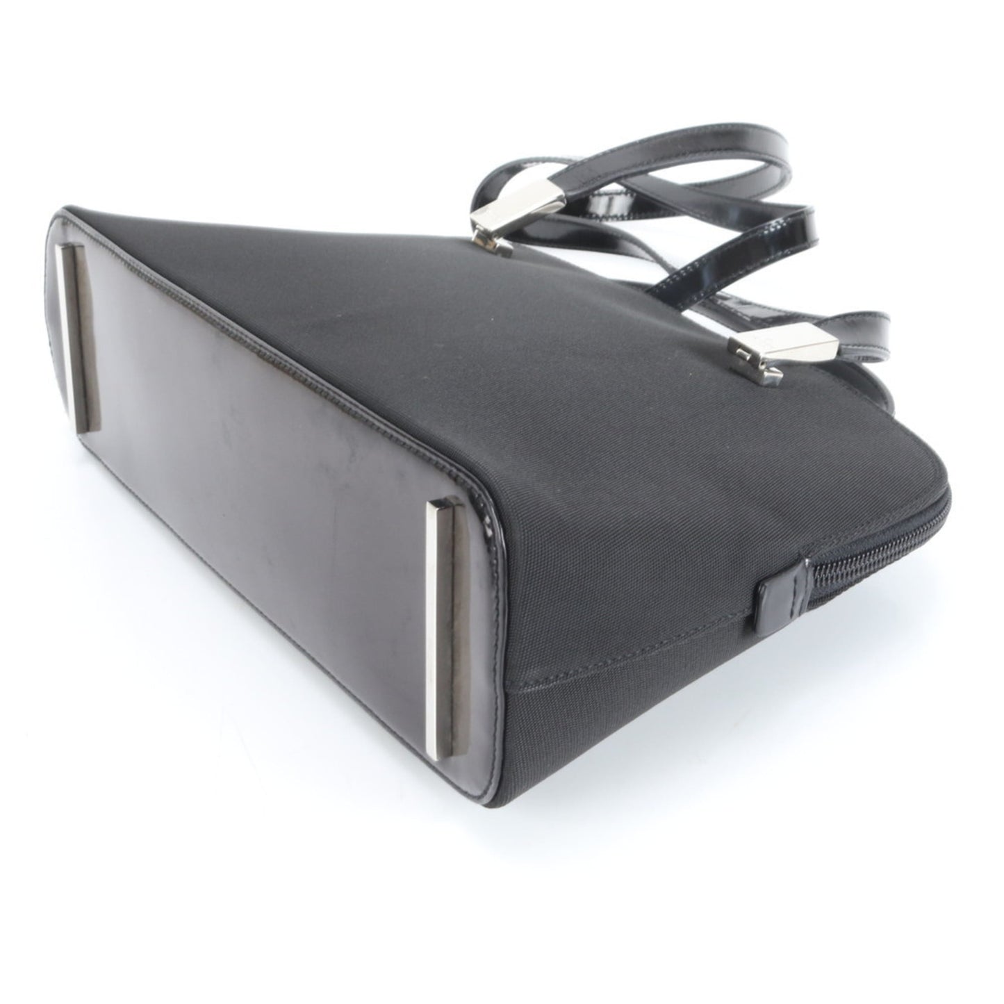 Gucci Black Leather Nylon Tote Bag ( )