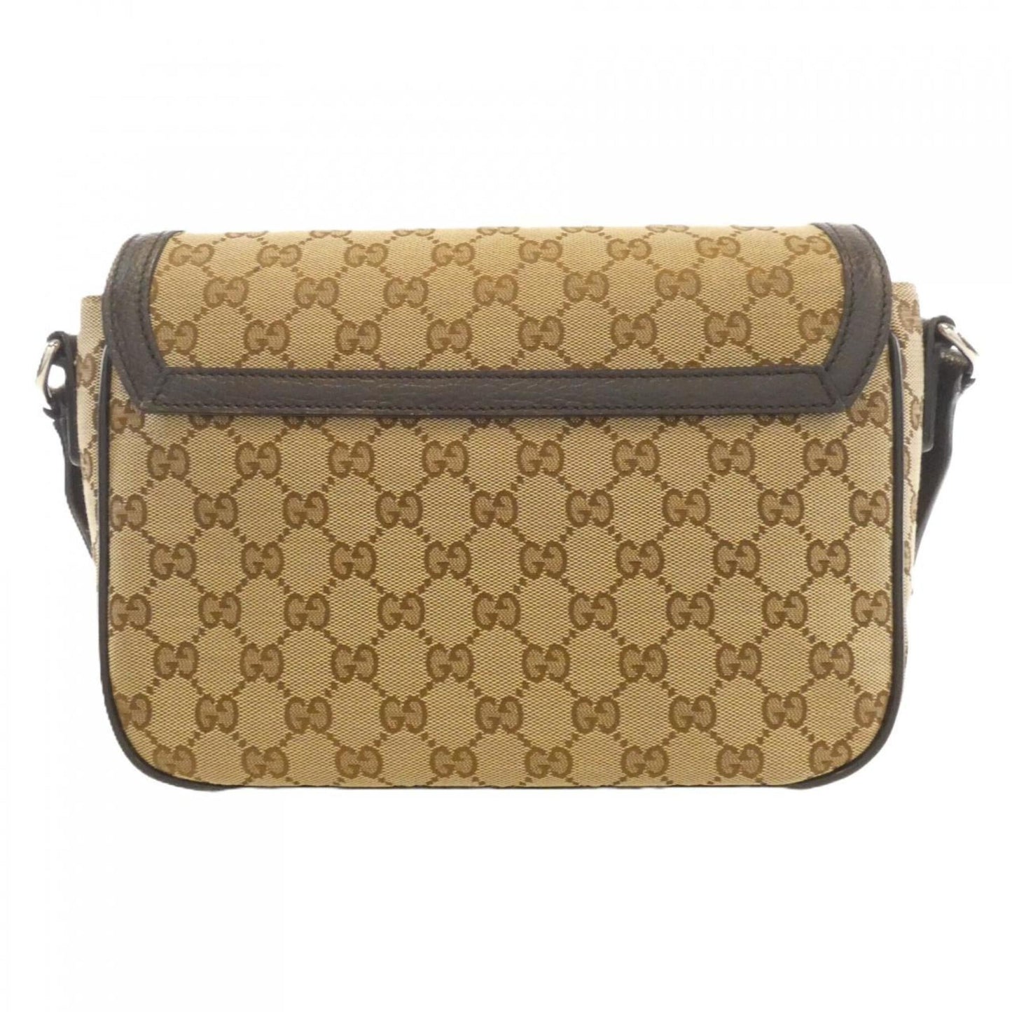 Gucci Beige Brown Gg Canvas Leather Shoulder Bag ( )