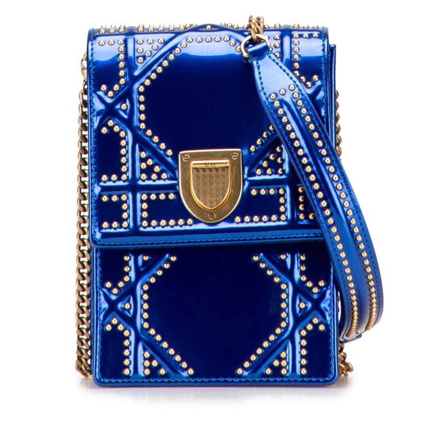 Christian Dior Blue Leather Shoulder Bag ()