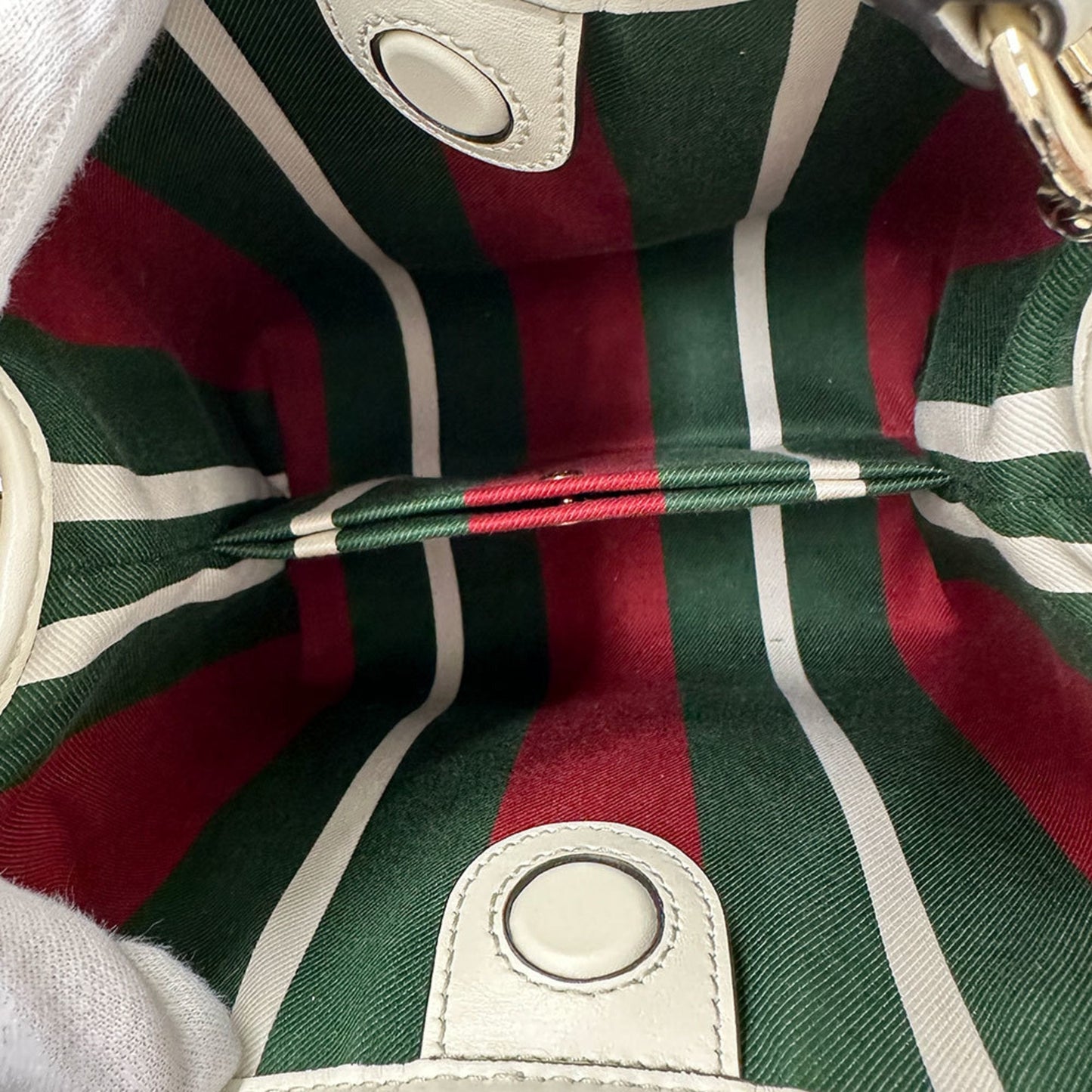 Gucci White Leather Handbag Shoulder Bag ( )