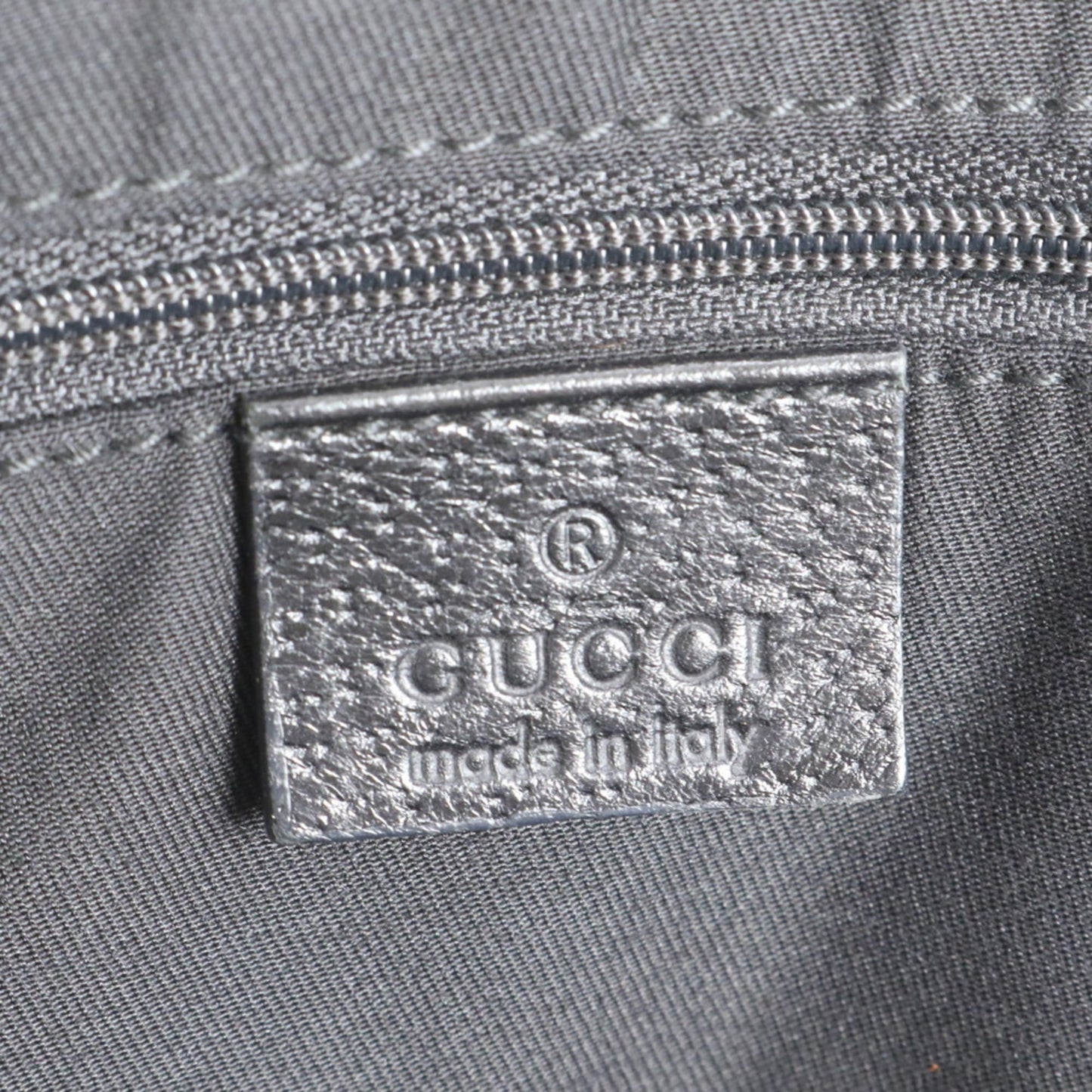 Gucci Black Leather Canvas Tote Bag ( )