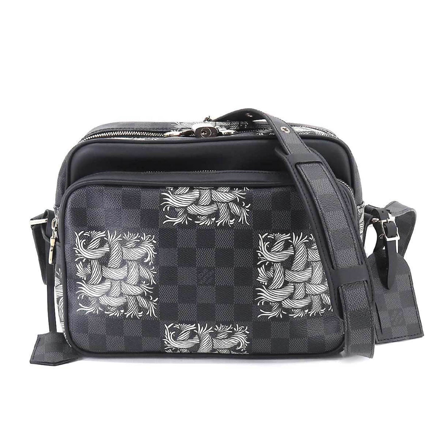 LOUIS VUITTON Damier Graphite Christopher Nemeth Nile PM Shoulder Bag N41572 Silver Hardware Nail