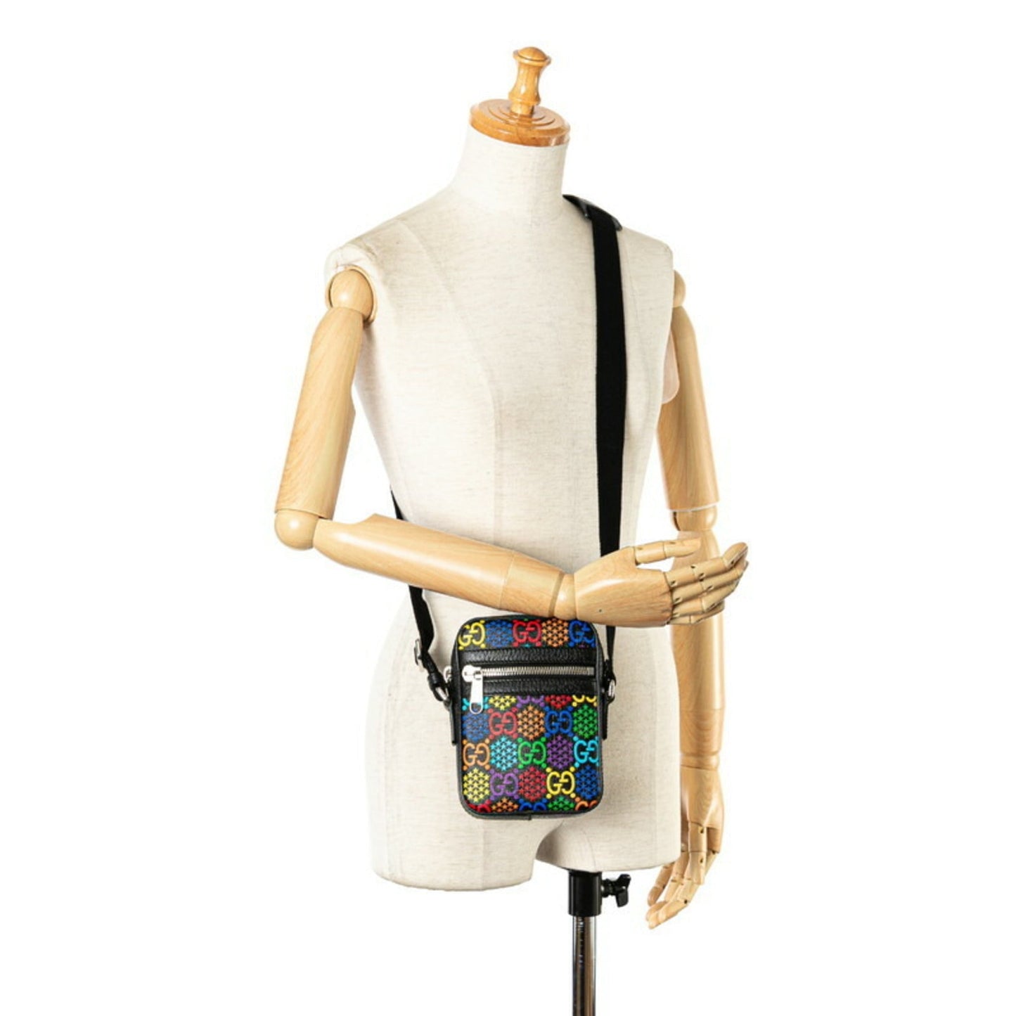 Gucci Black Multi-Color Pvc Leather Shoulder Bag ( )