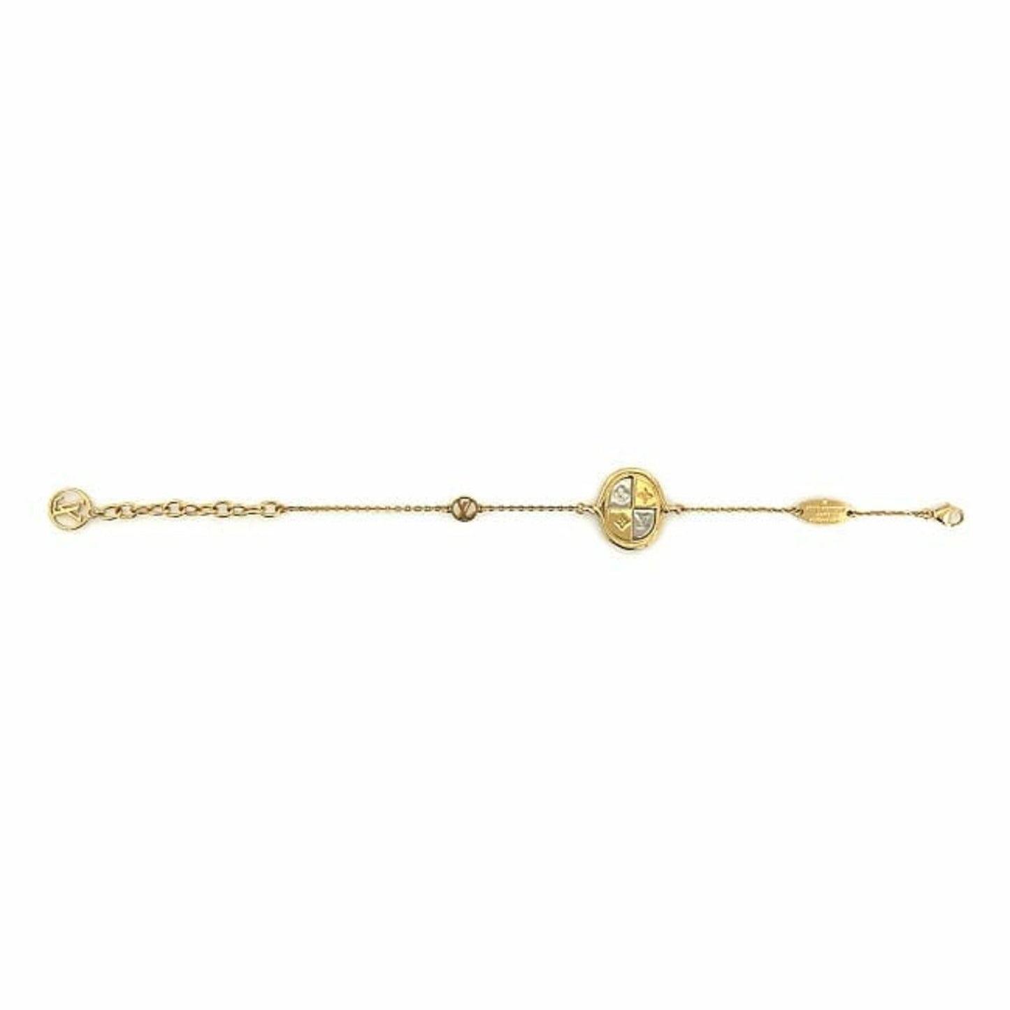 LOUIS VUITTON Bracelet Brasserie Lady Lucky Gold Red Silver M64761 Monogram GP LE0137