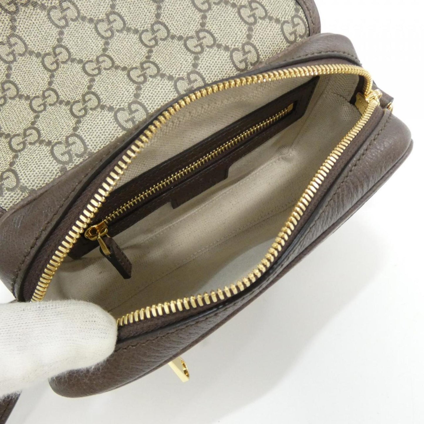Gucci Beige Brown Gg Supreme Canvas Shoulder Bag ( )