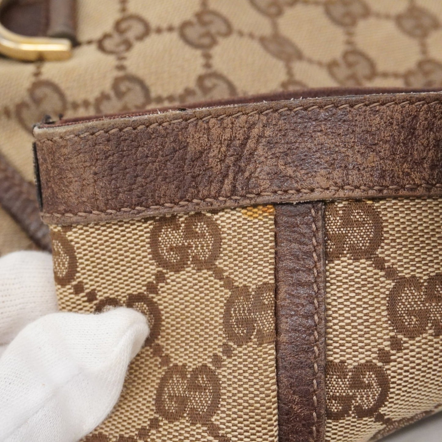 Gucci Brown Canvas Handbag ( )