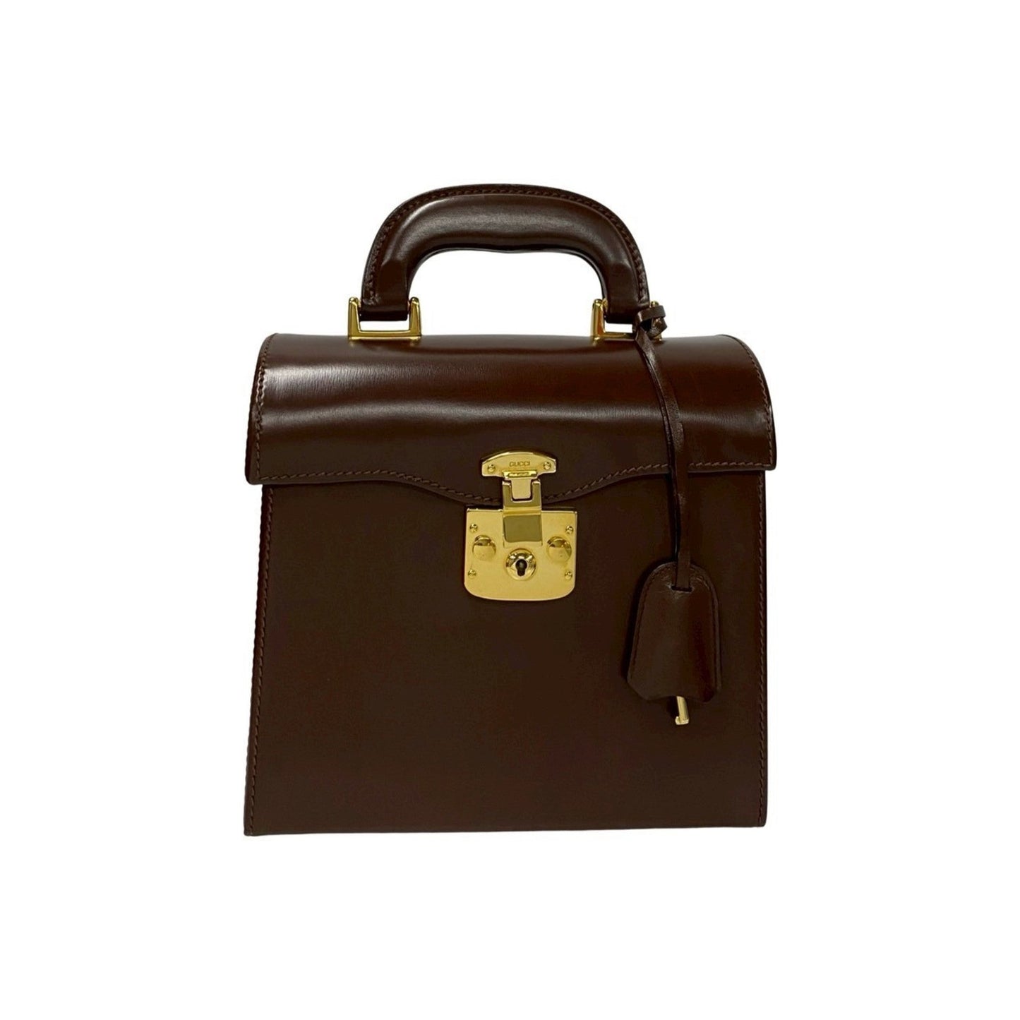 Gucci Brown Leather Handbag Tote Bag ( )