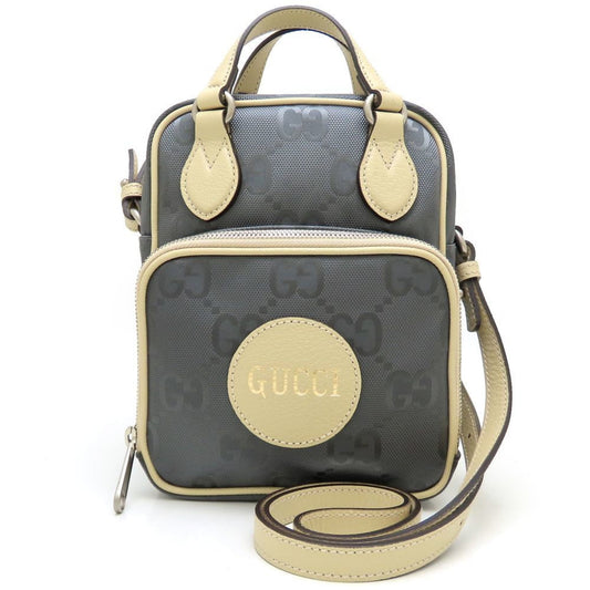 Gucci Beige Gray Nylon Leather Shoulder Bag ( )