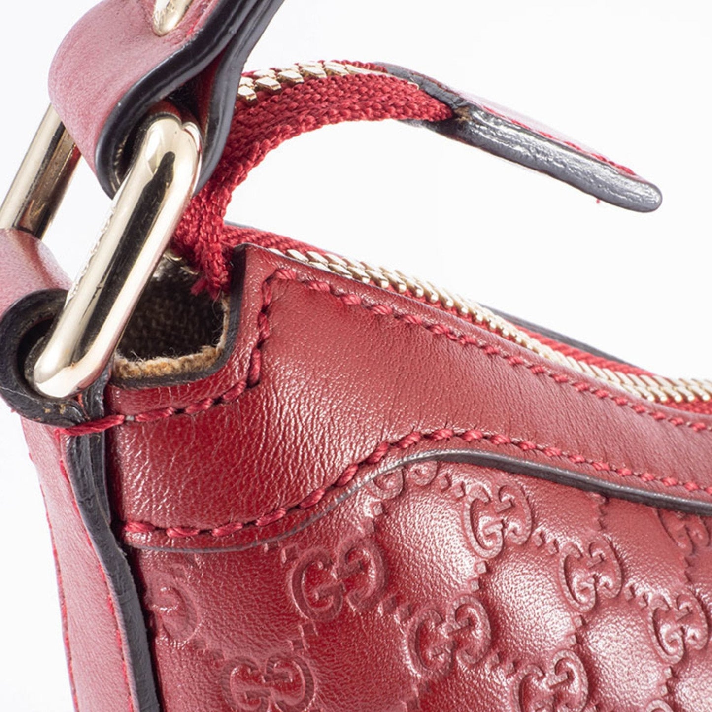 Gucci Microguccissima Red Color Leather Shoulder Bag ( )