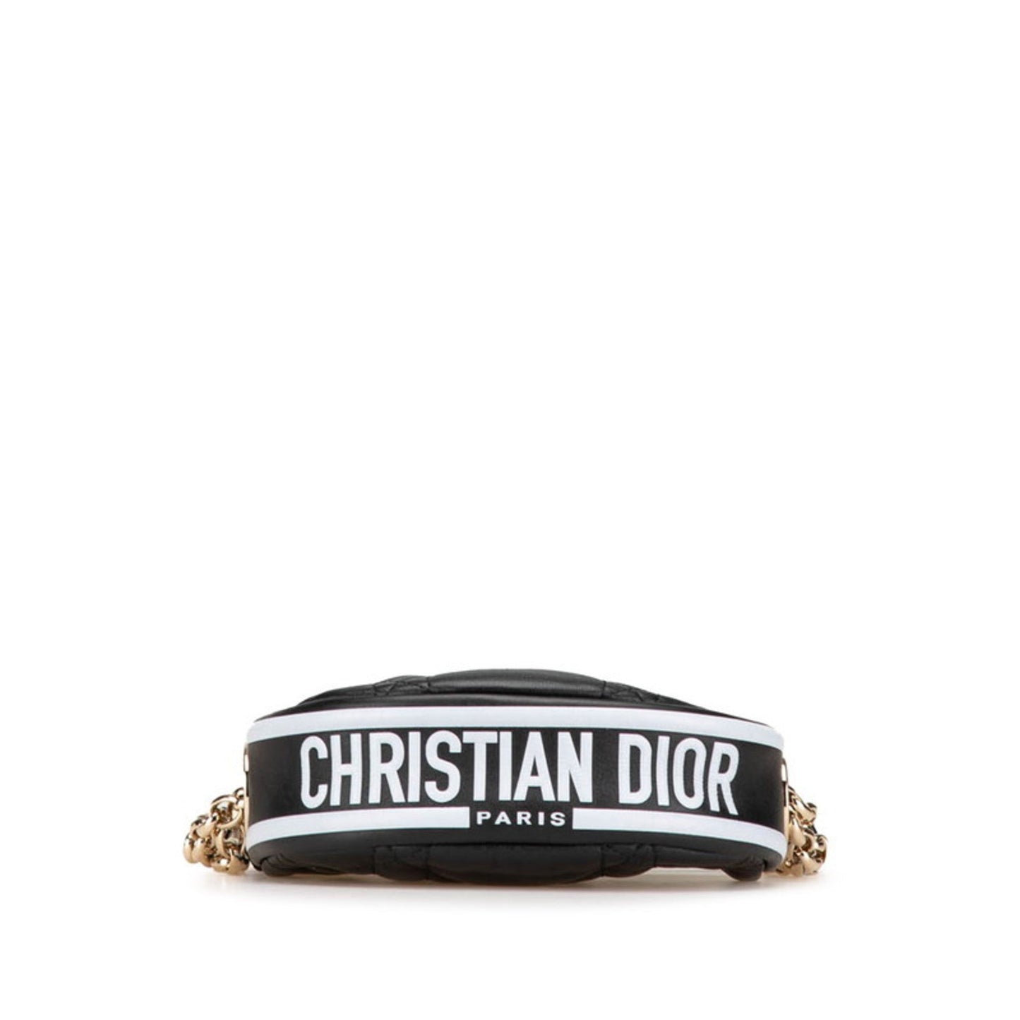 Christian Dior Black White Leather Handbag Shoulder Bag ()