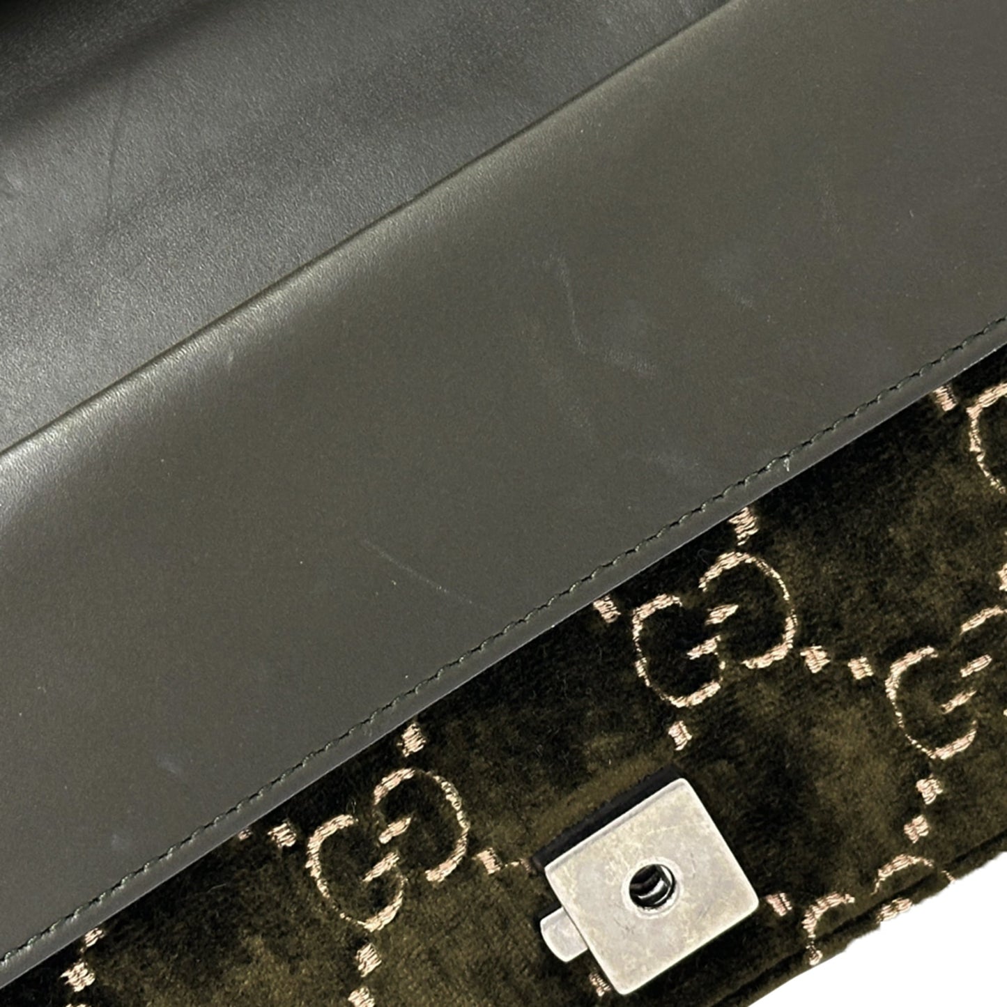 Gucci Khaki Suede Leather Shoulder Bag ( )