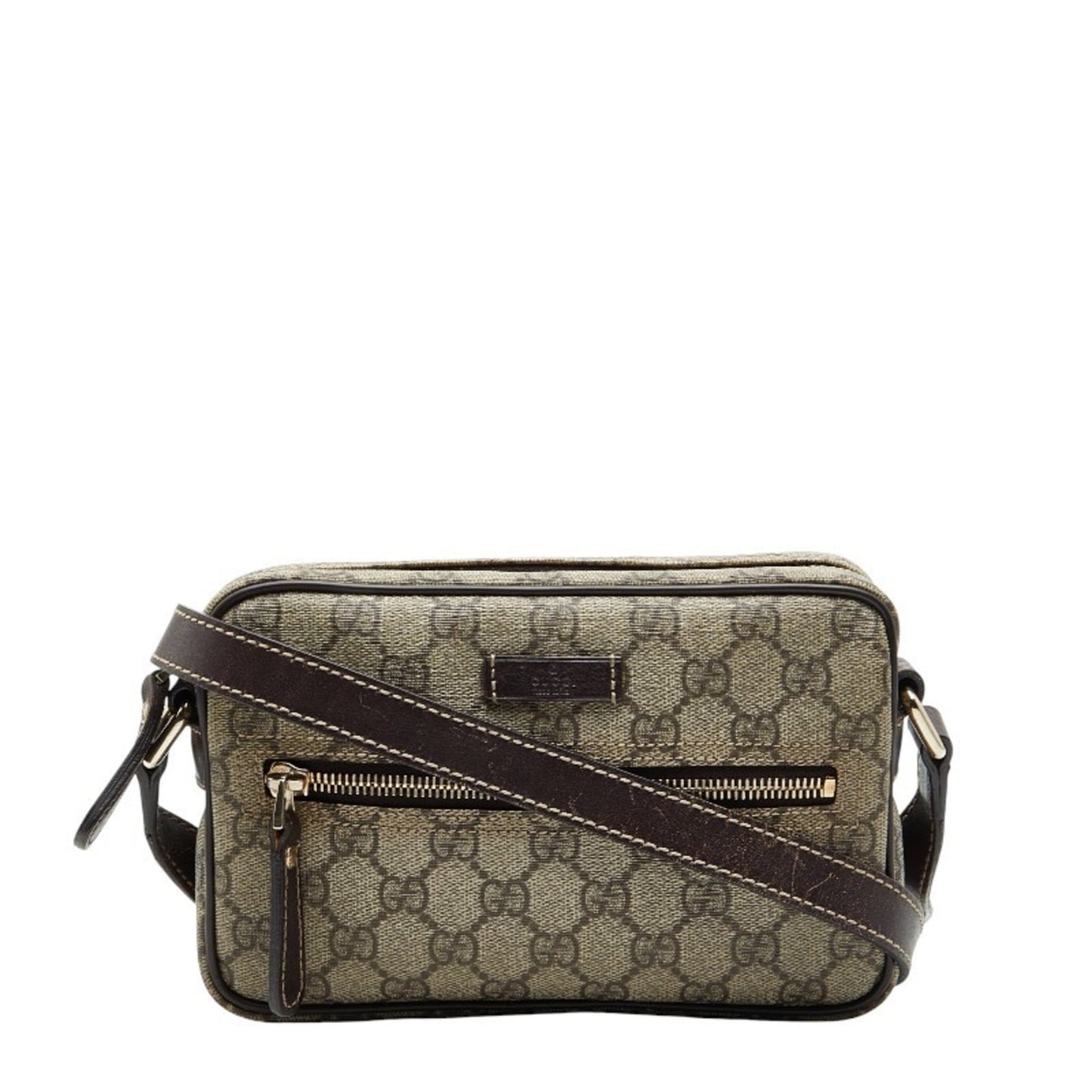 Gucci Beige Brown Pvc Leather Shoulder Bag ( )