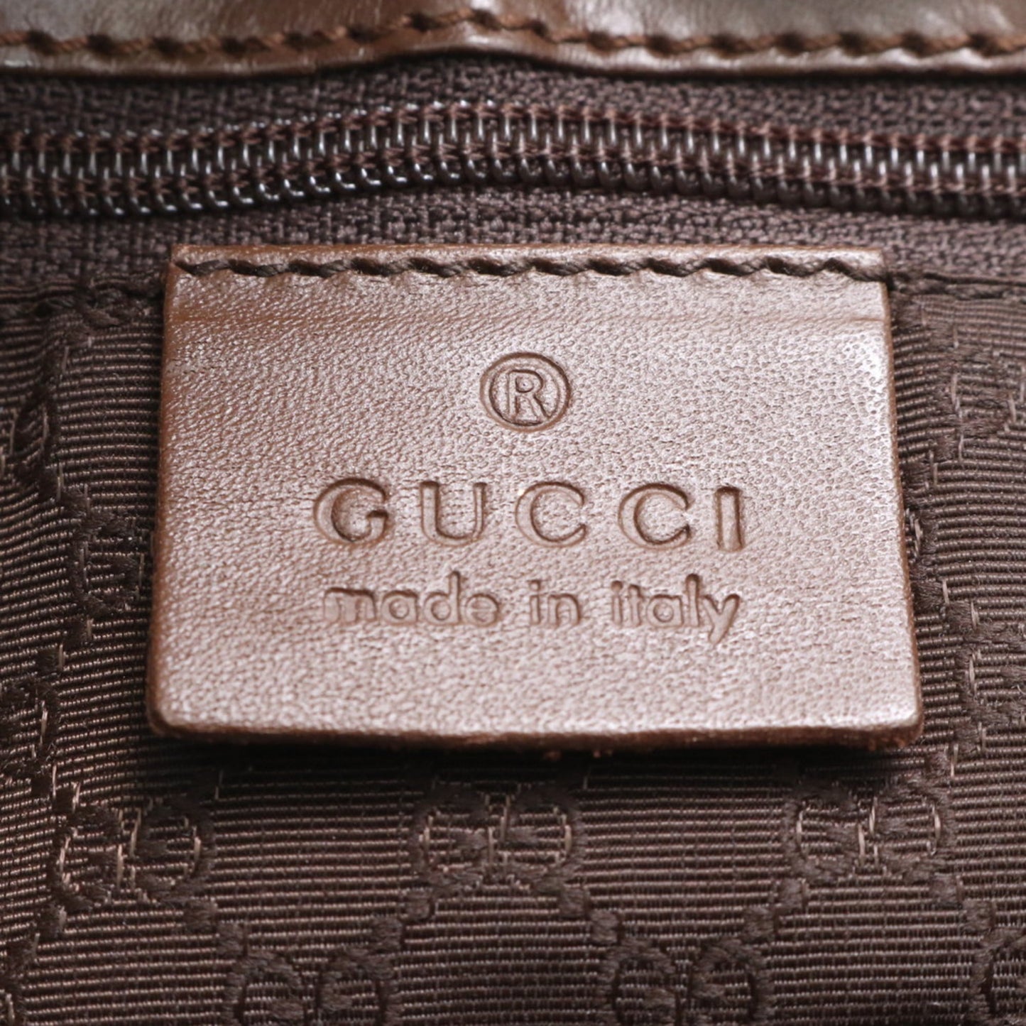 Gucci Brown Leather Canvas Shoulder Bag ( )