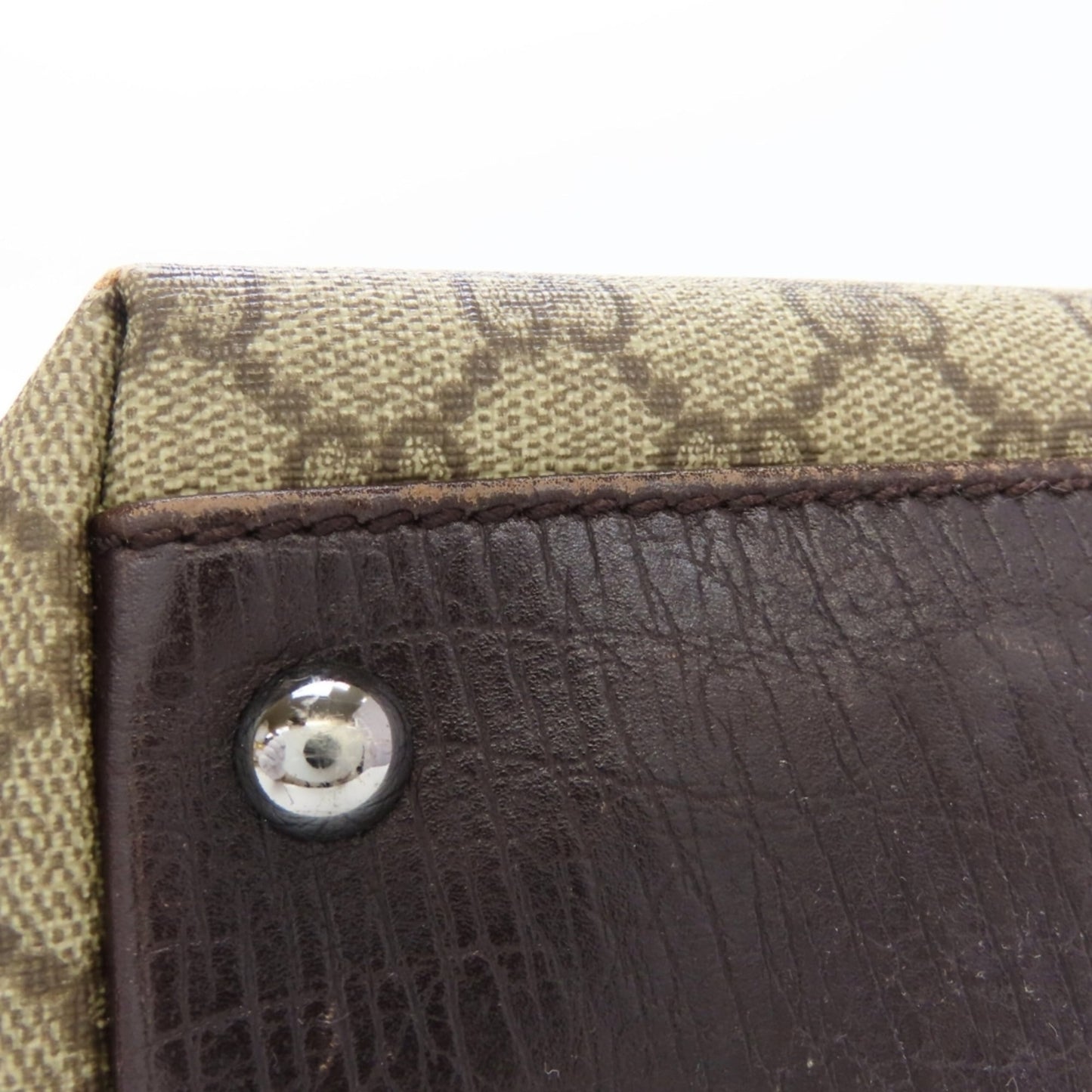 Gucci Beige Brown Gg Supreme Leather Tote Bag ( )