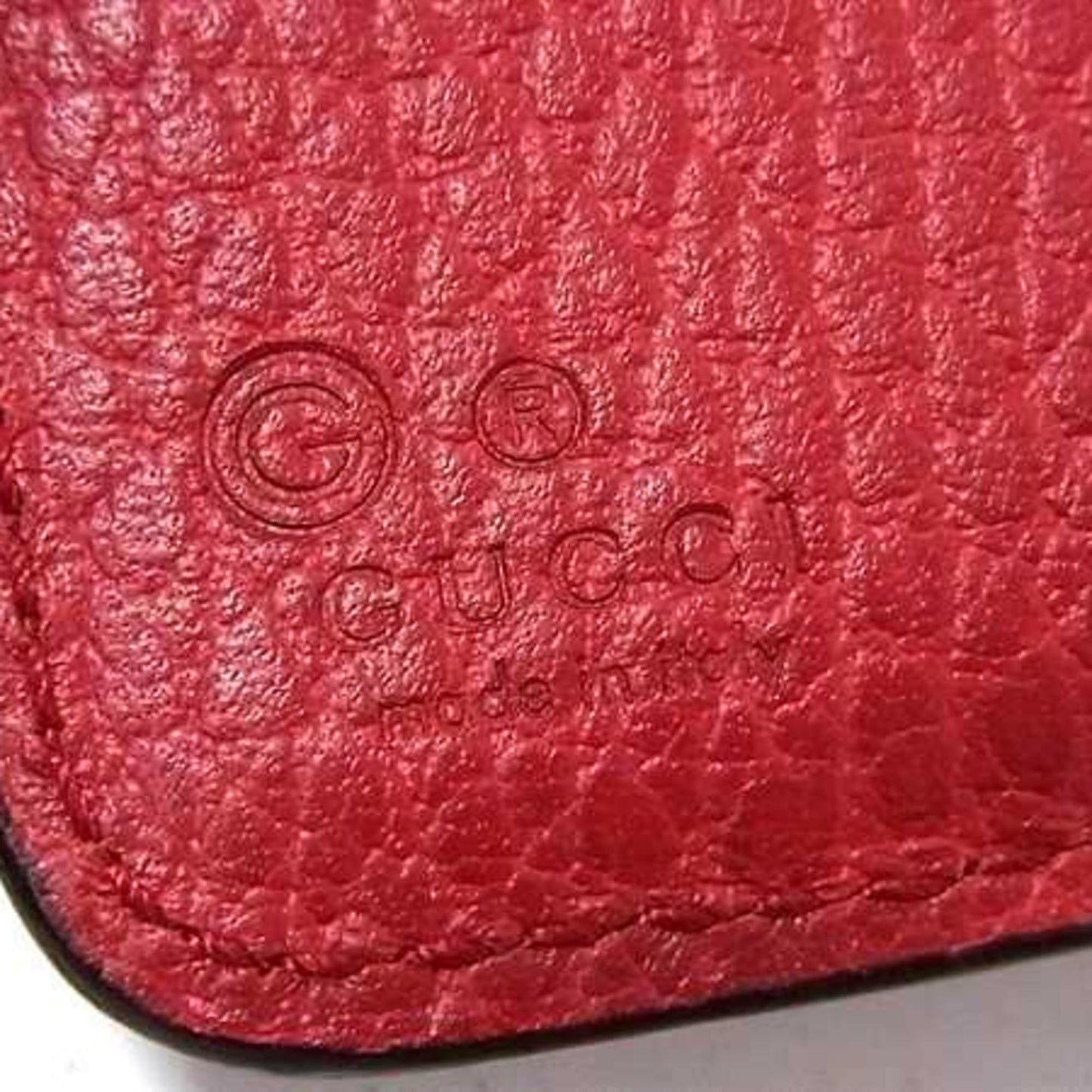 Gucci Red Color Leather Long Wallet (Tri-Fold) ( )