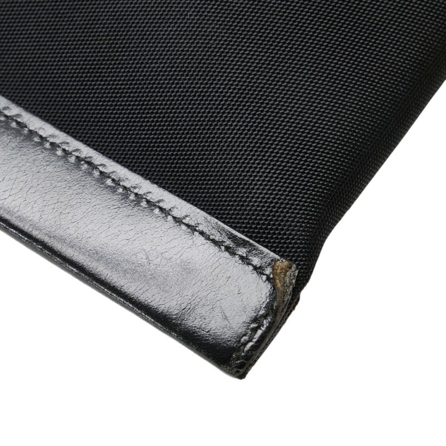 Gucci Black Leather Nylon Canvas Shoulder Bag ( )