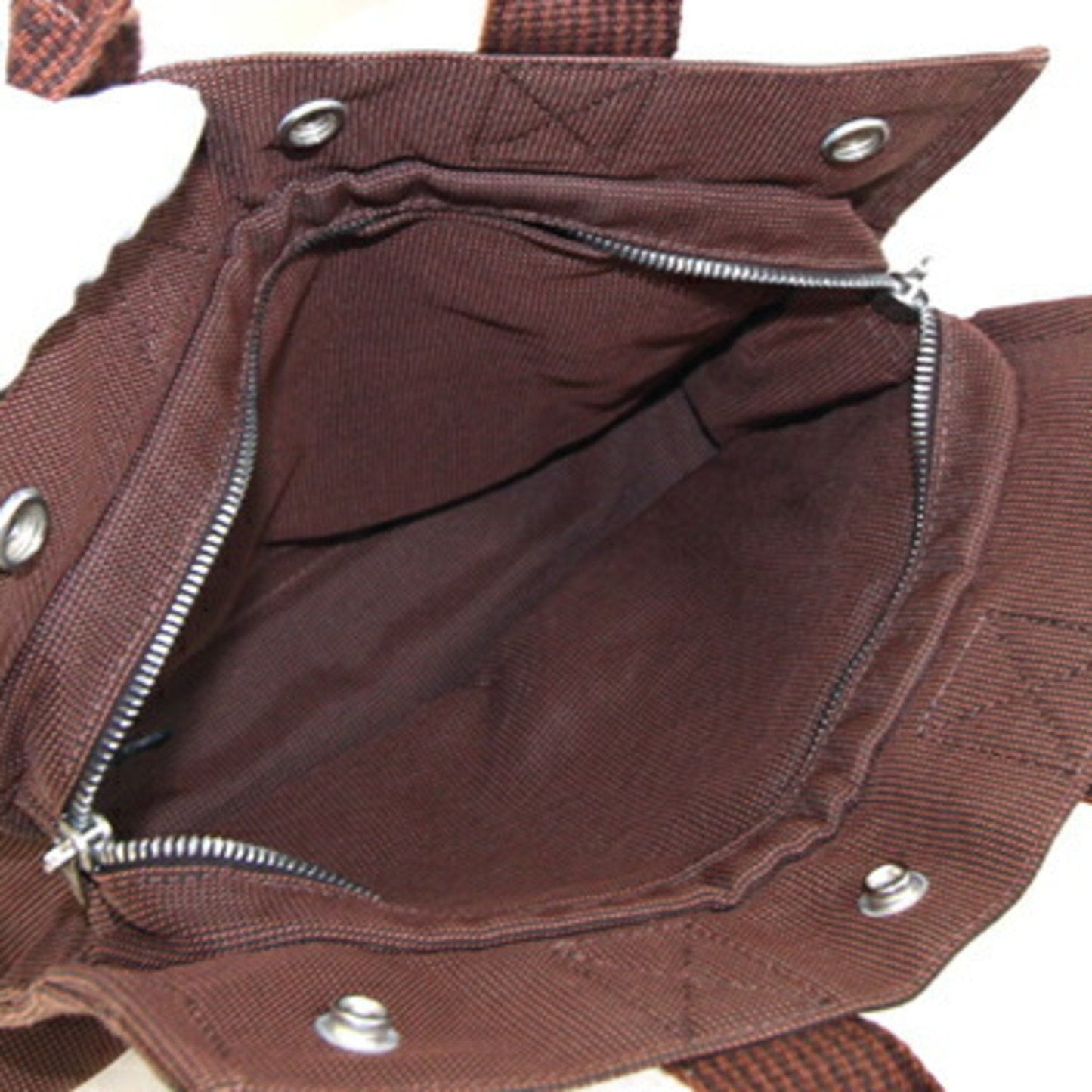 Hermes Brown Canvas Handbag ( )