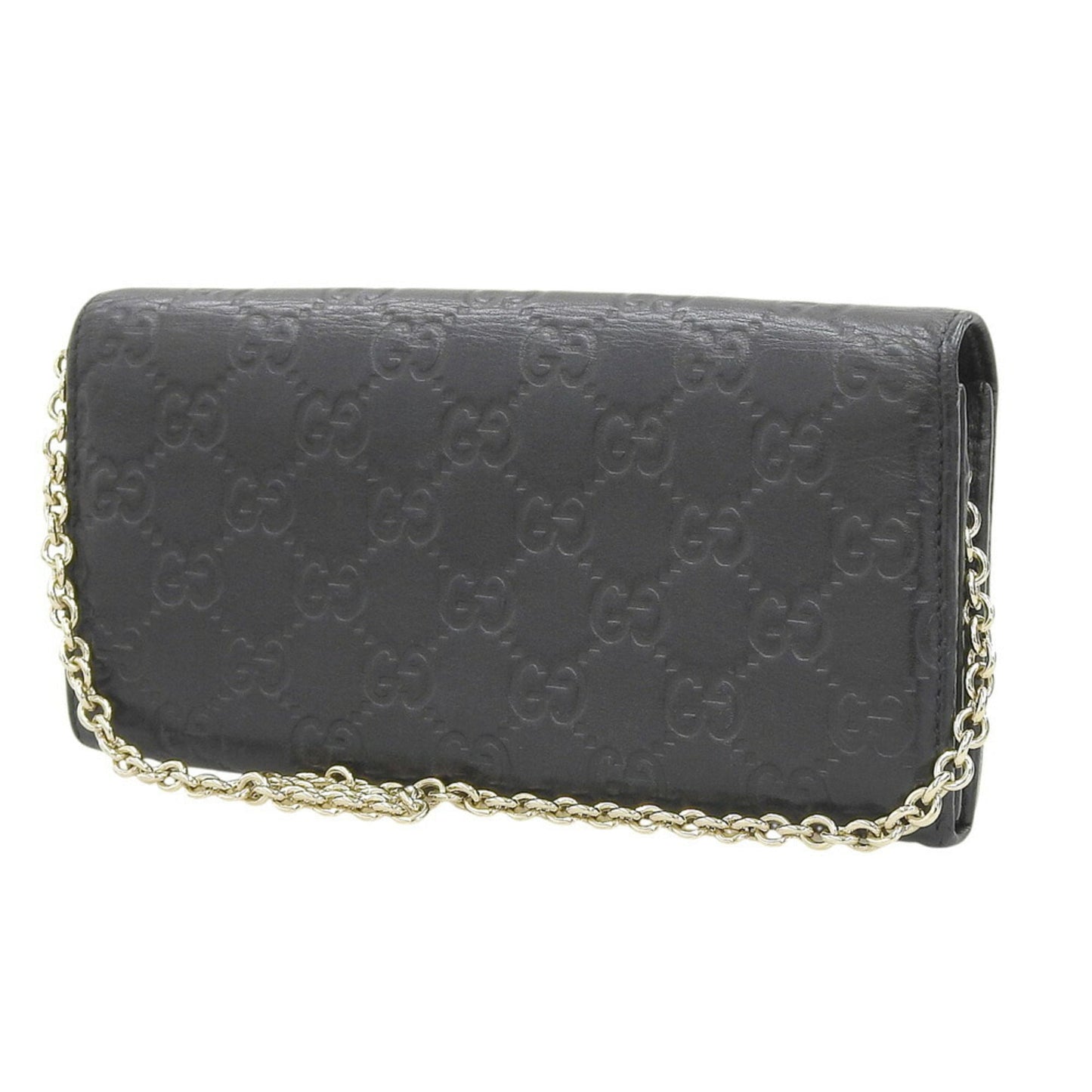 Gucci Black Leather Chain/Shoulder Wallet ( )