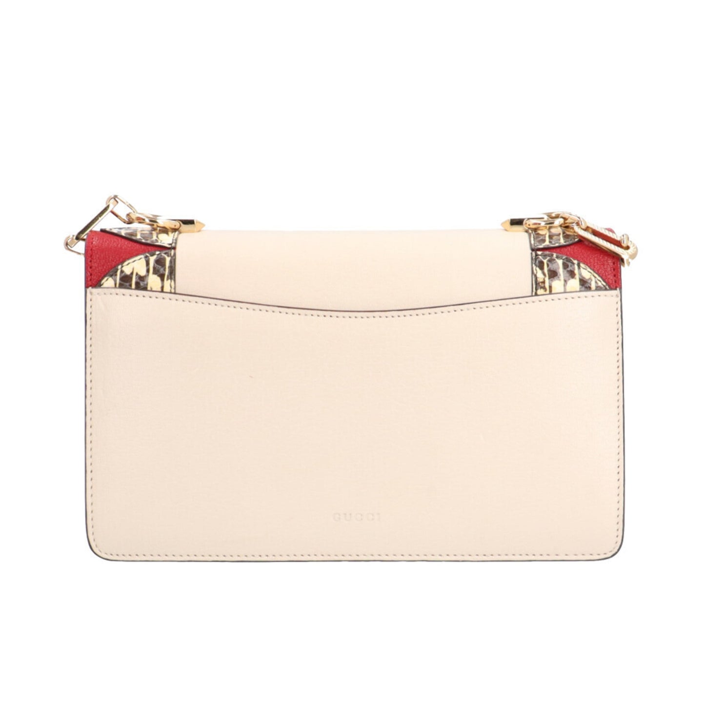 Gucci Beige Red Color Leather Shoulder Bag ( )