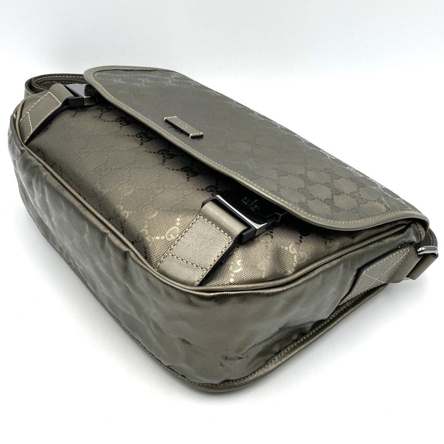 Gucci Gg ImprimÃ© Brown Metallic Gg ImprimÃ© Shoulder Bag ( )