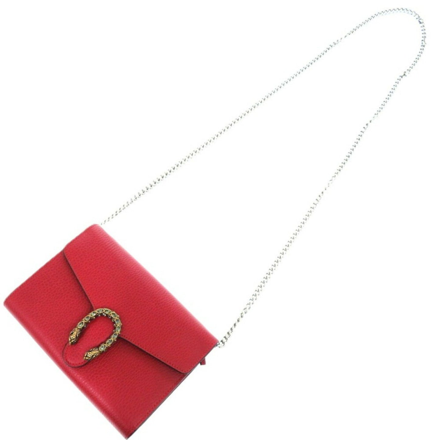 Gucci Red Color Leather Chain/Shoulder Wallet ( )