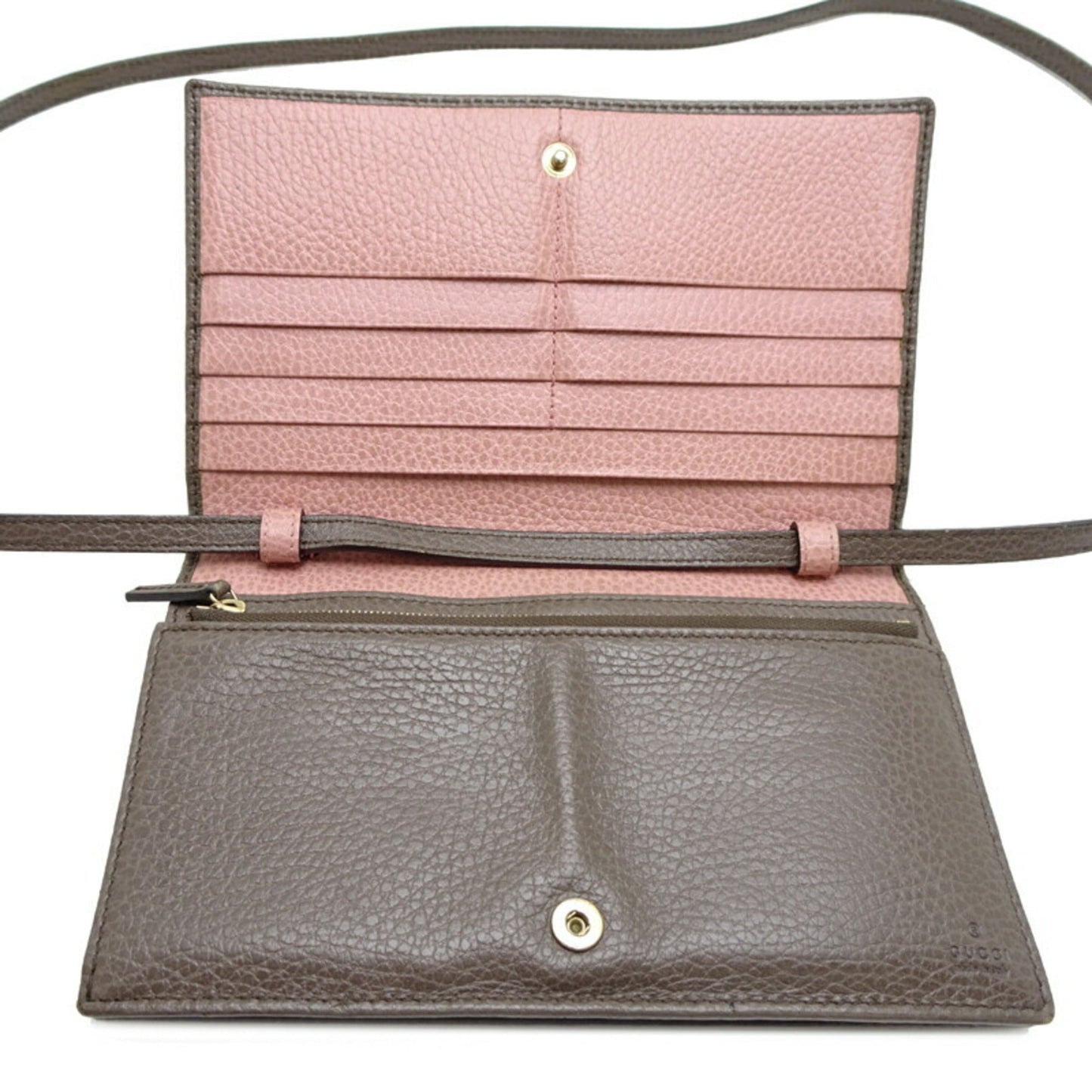 Gucci Grayish Pink Leather Chain/Shoulder Wallet ( )