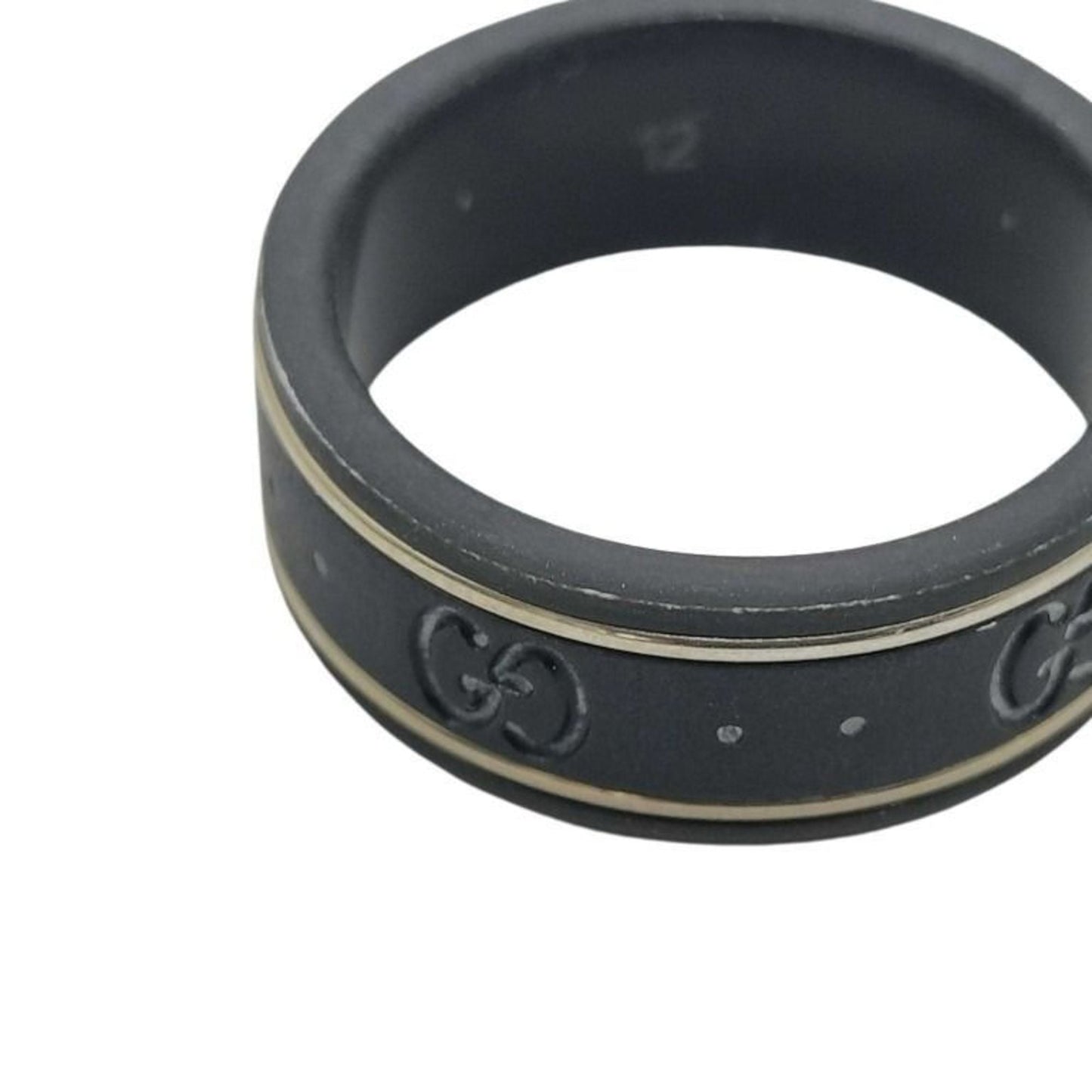 Gucci Icon Gold Black Ceramic Band Ring ( )
